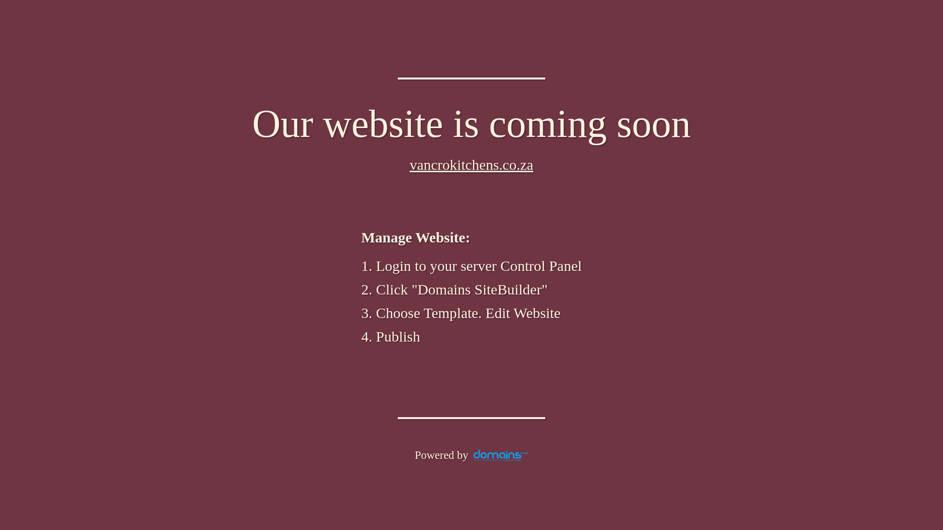 website screenshot of https://vancrokitchens.co.za/