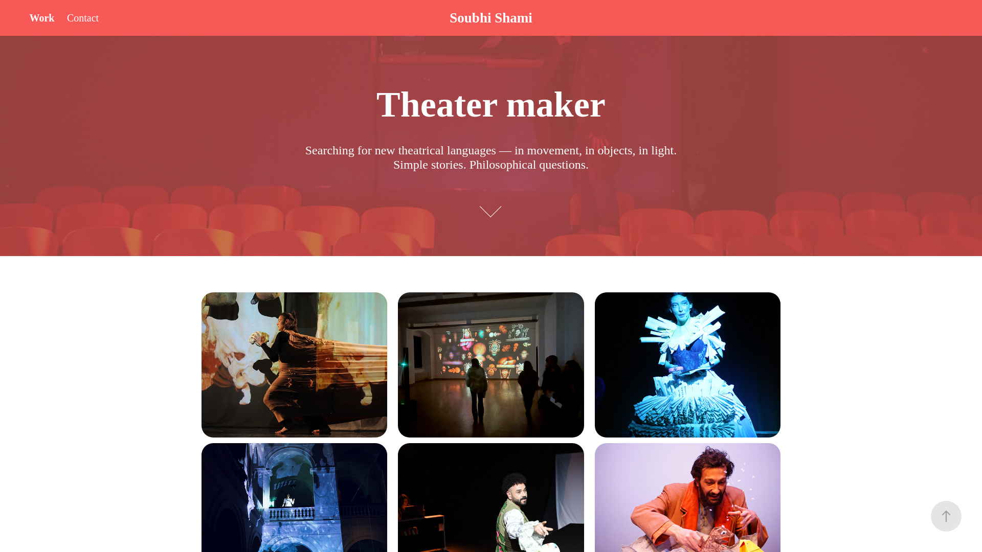 website screenshot of https://soubhishami.art/