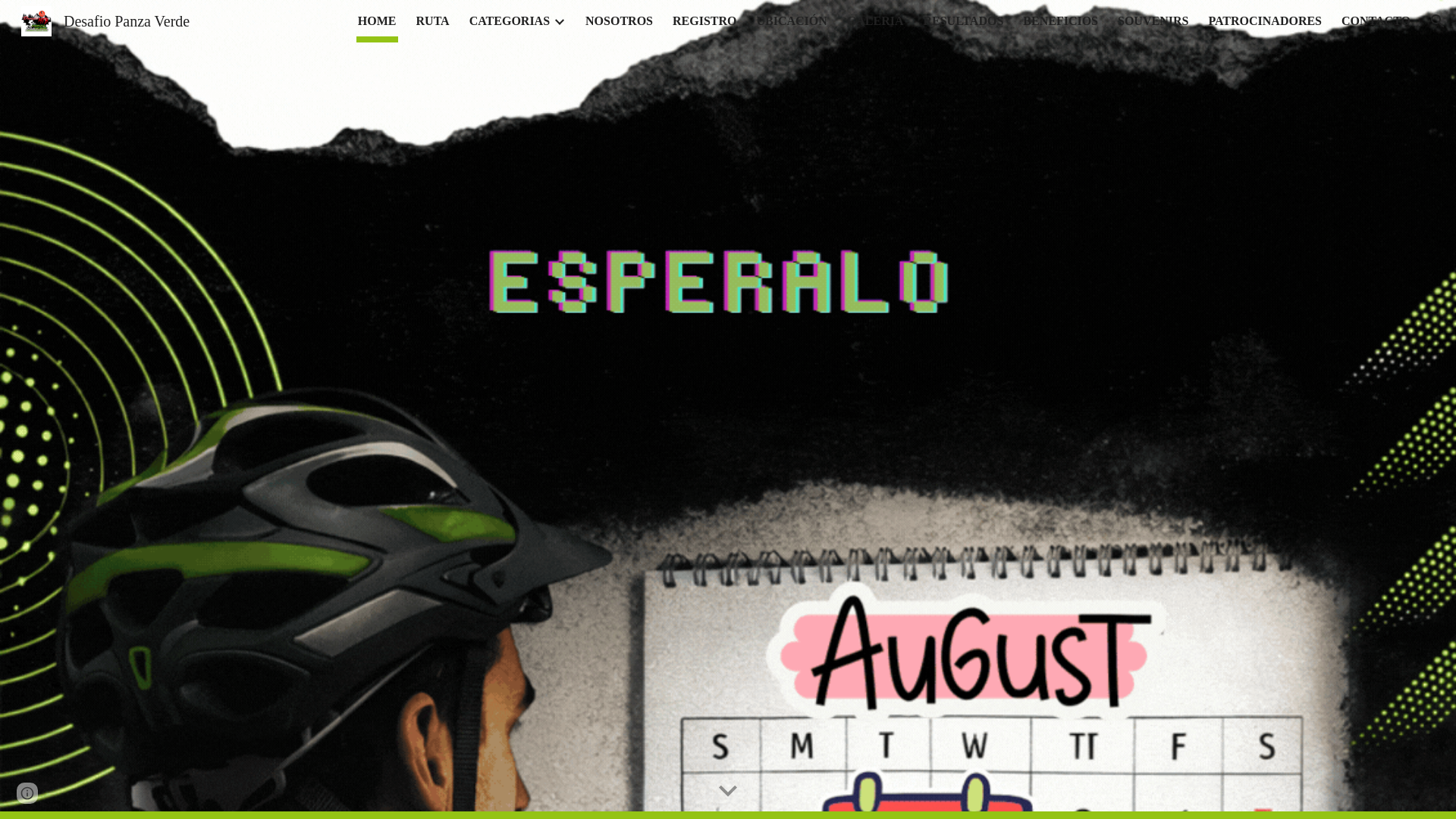 website screenshot of https://desafiopanzaverde.com/