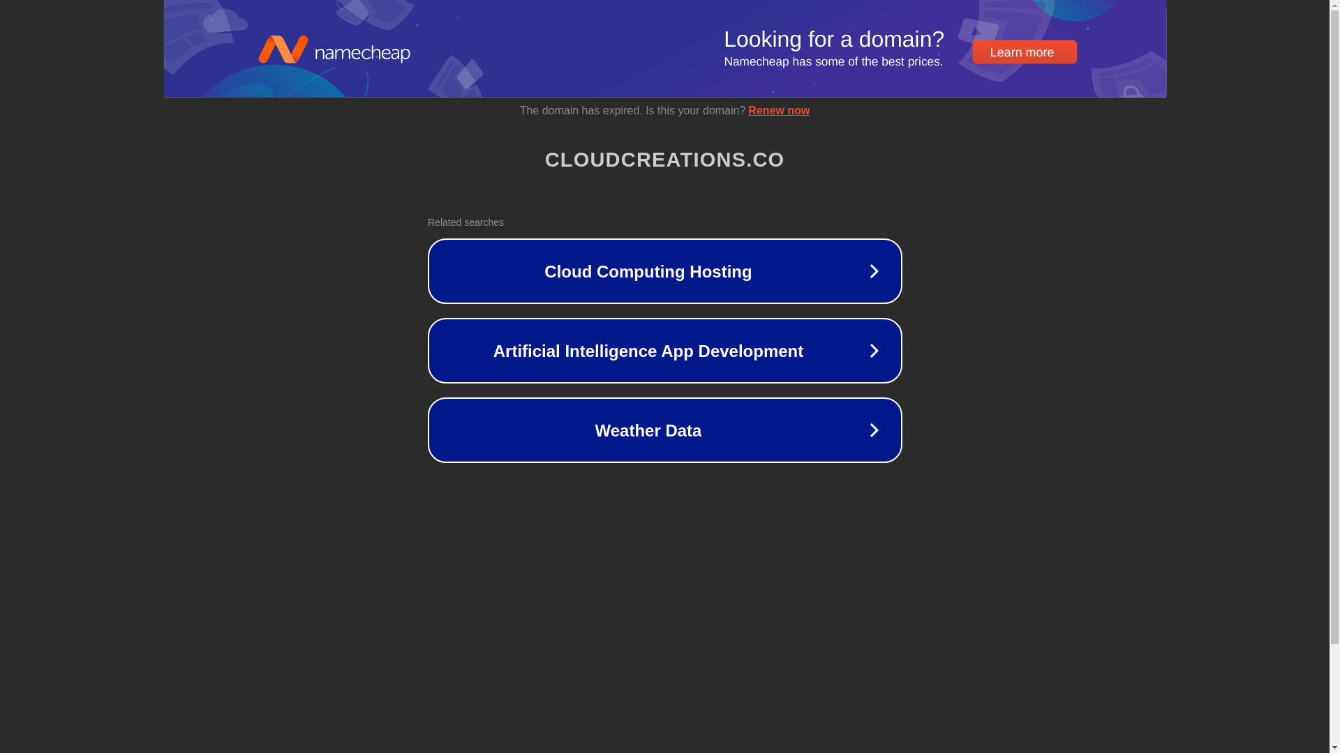 website screenshot of https://cloudcreations.co/