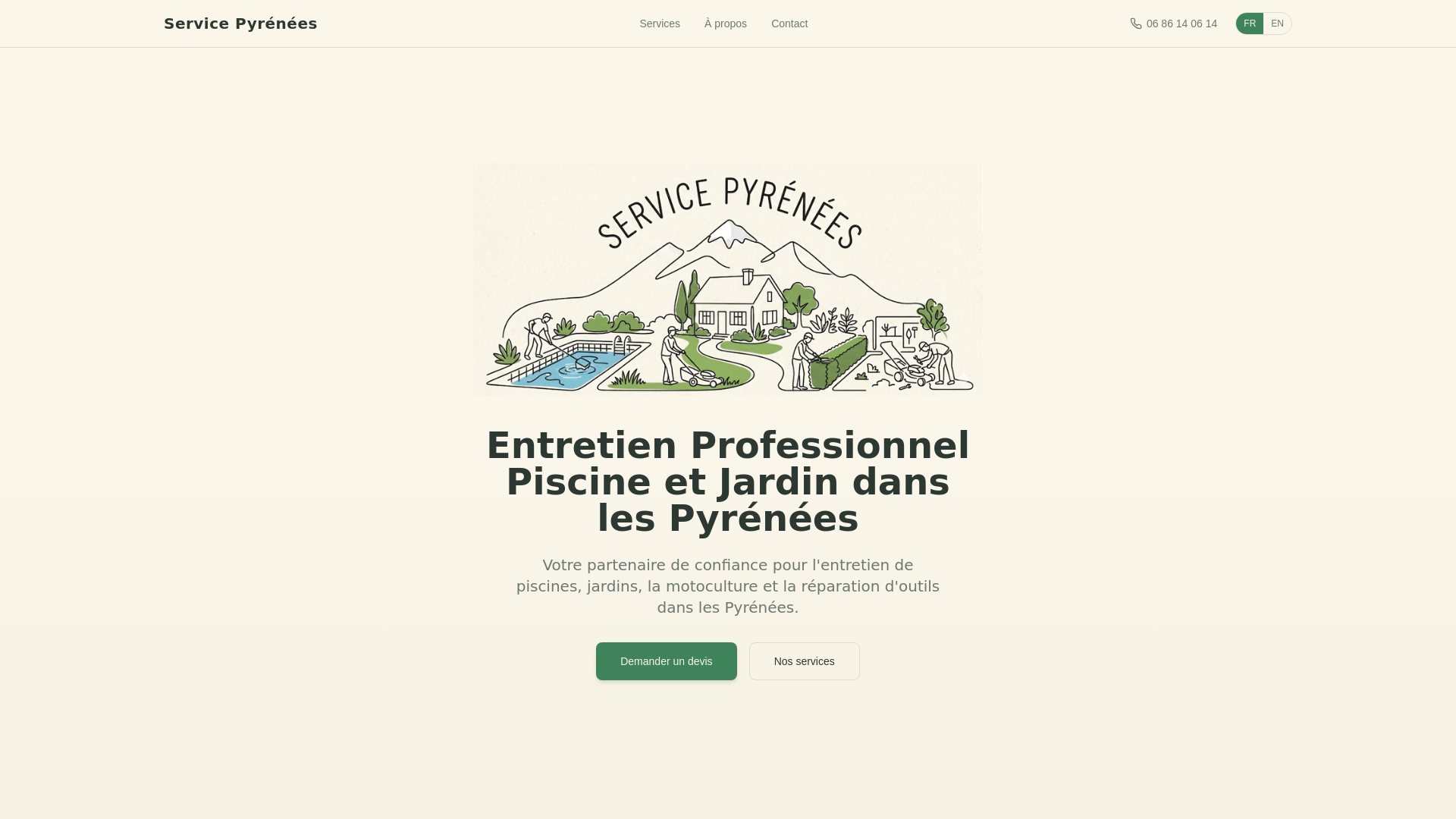 website screenshot of https://pyreneesservice.fr/