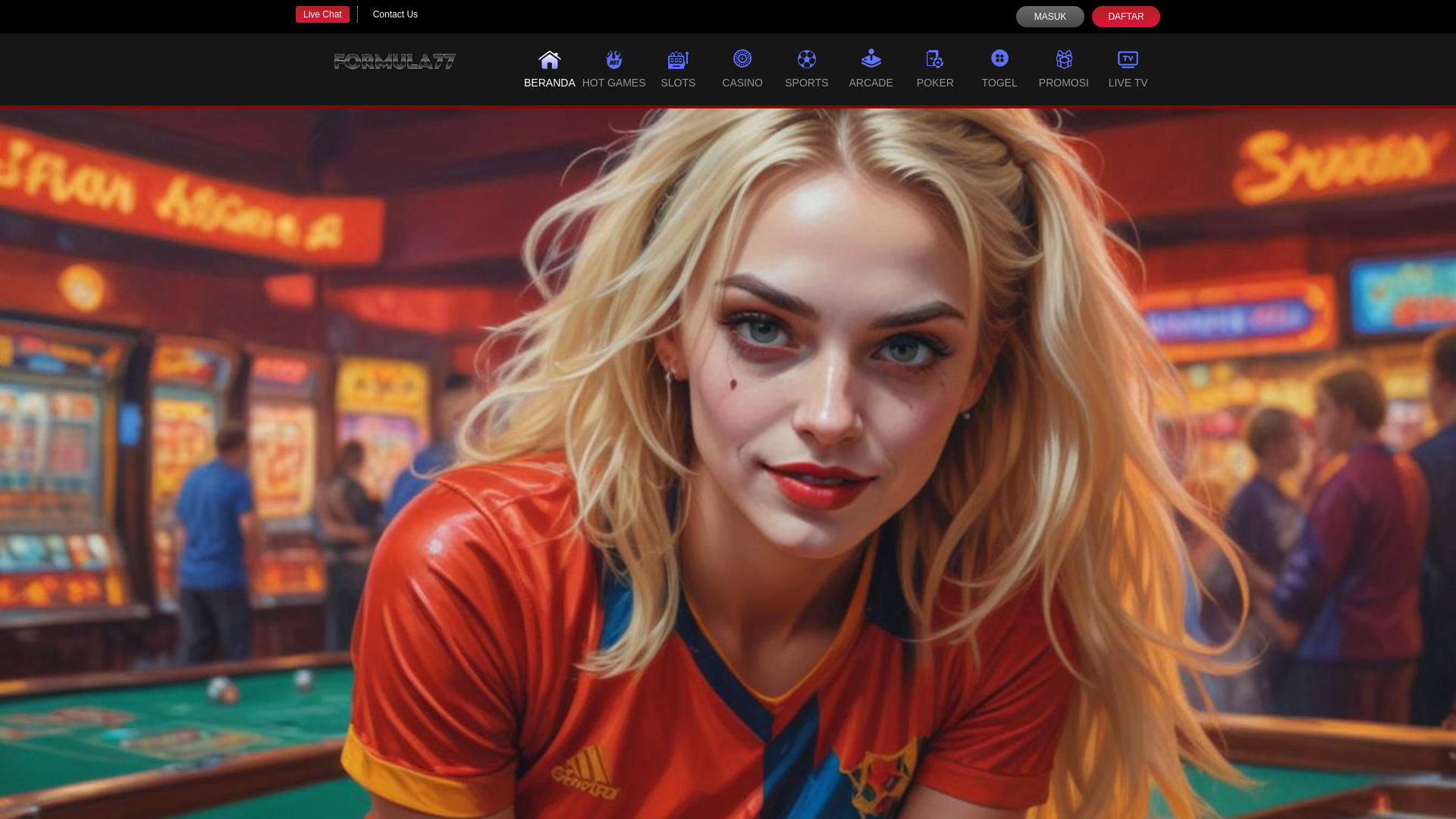 website screenshot of https://formula77spin.com/