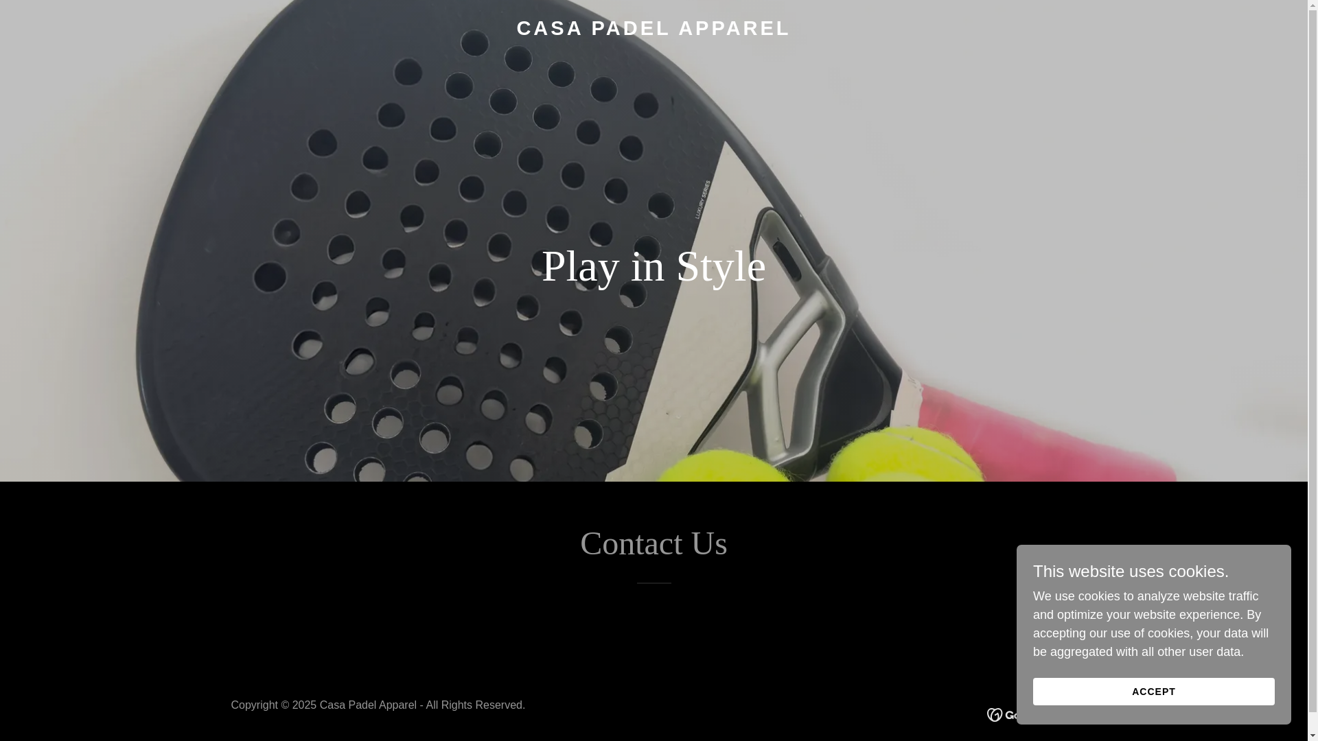 website screenshot of https://casapadelapparel.co.za/