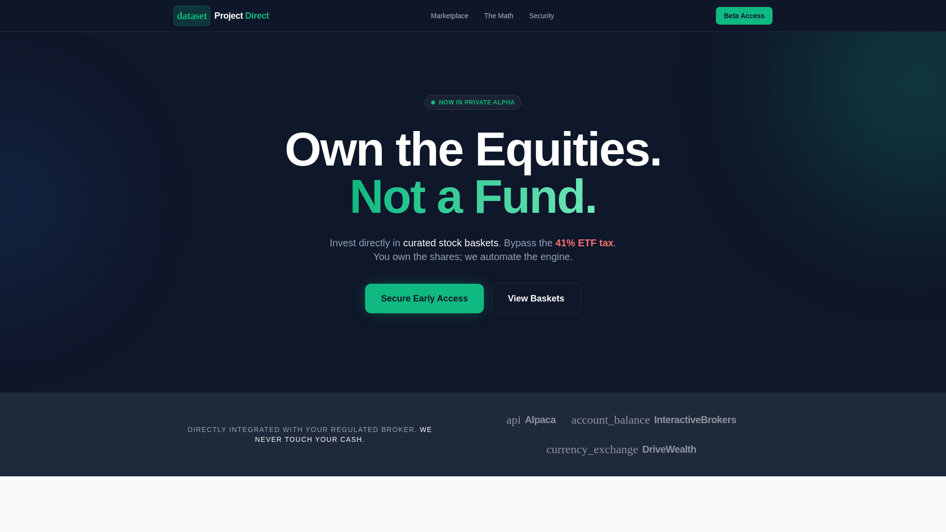 website screenshot of https://projectdirect.ie