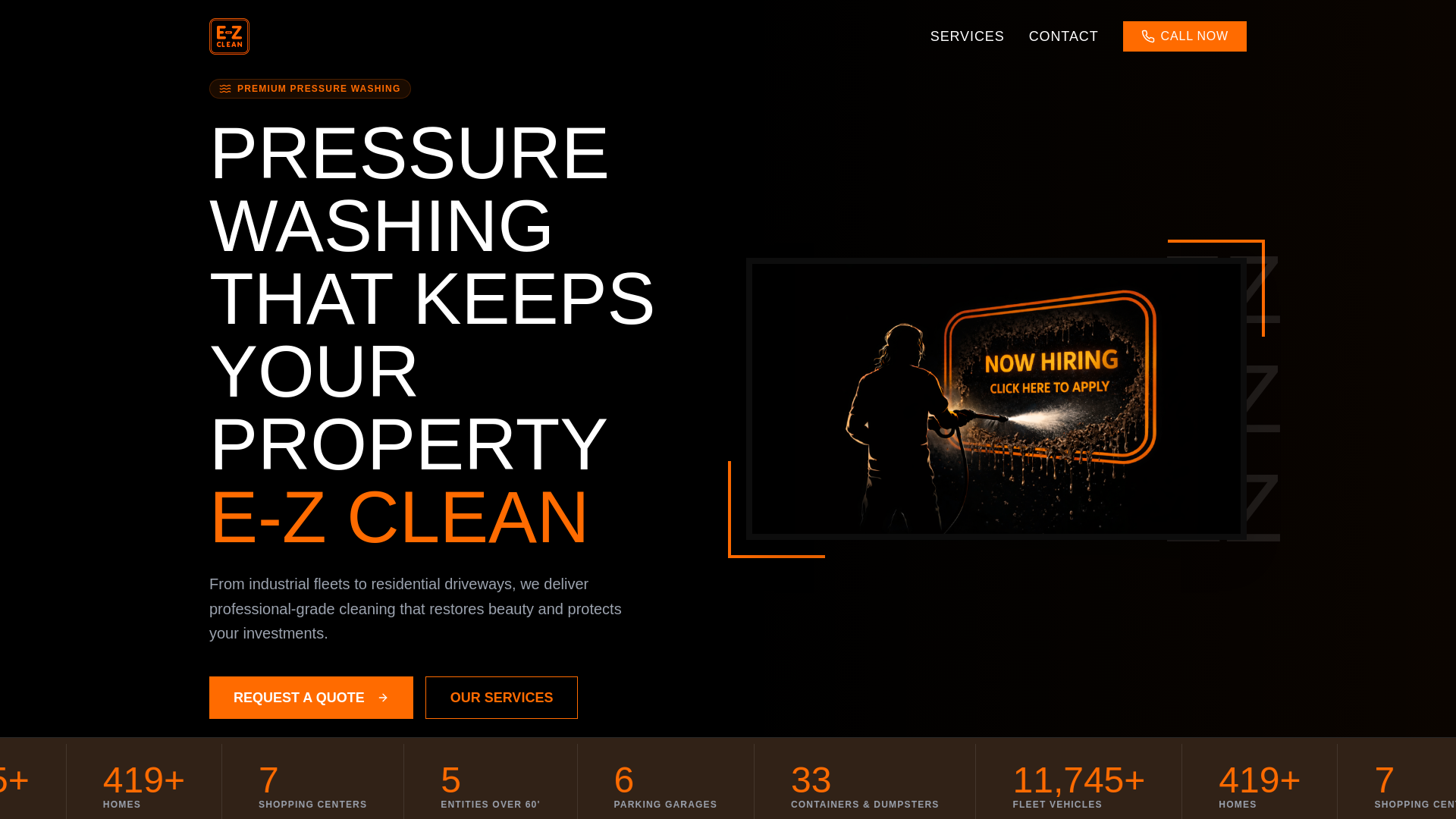 website screenshot of https://ezclean4me.com/