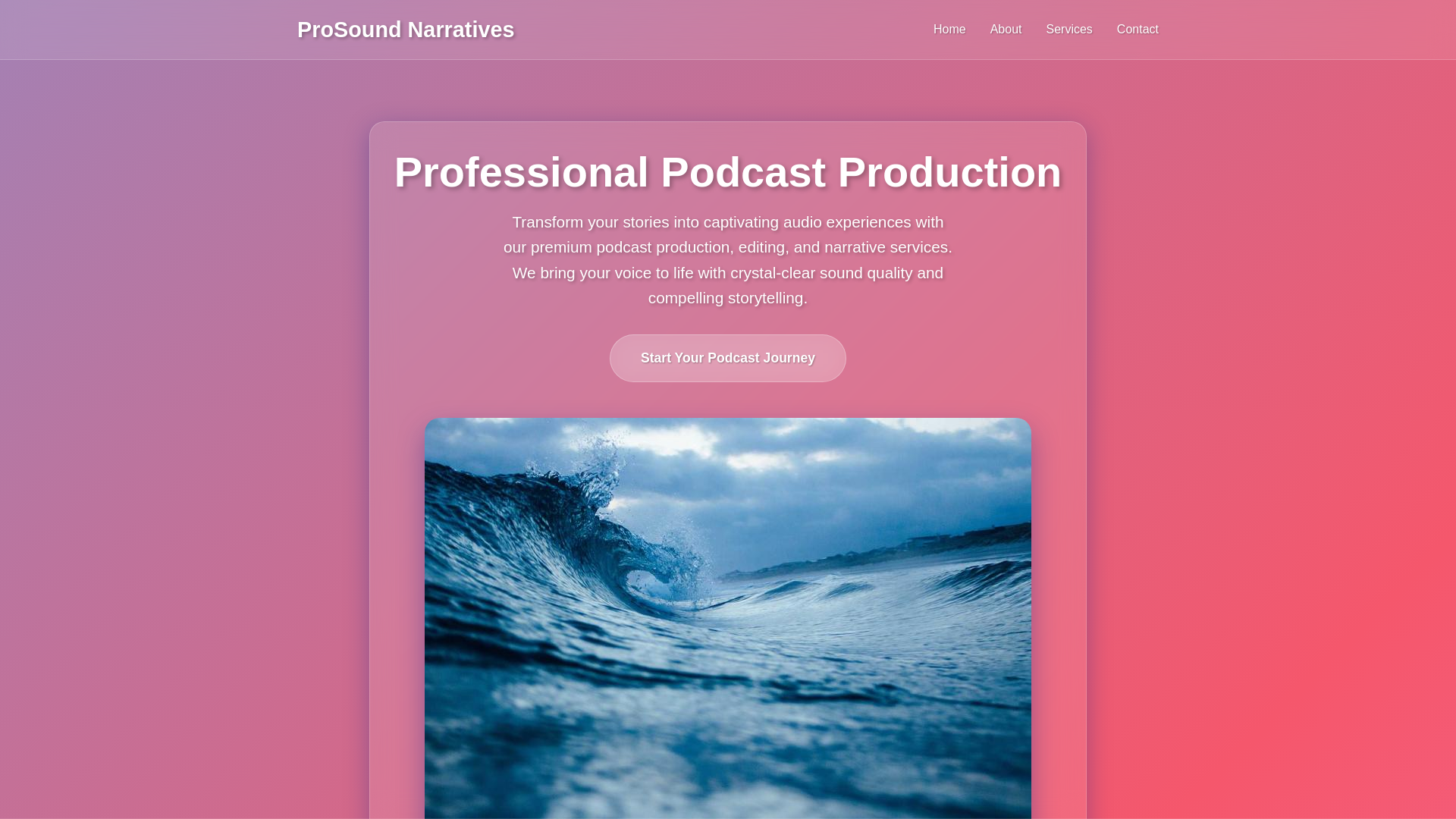 website screenshot of https://prosoundnarratives.sbs/