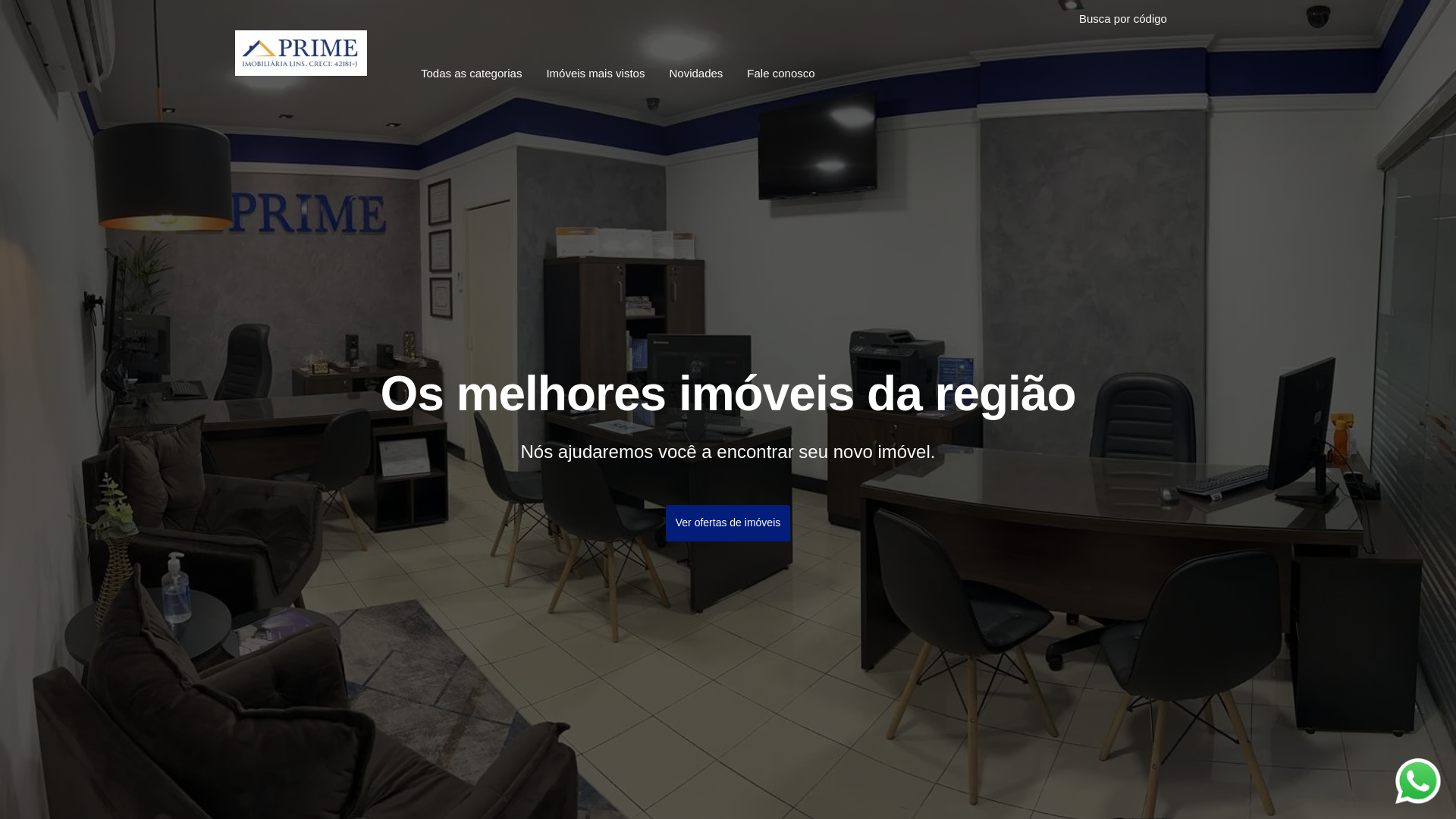 website screenshot of https://imobiliariaprimelins.com.br/