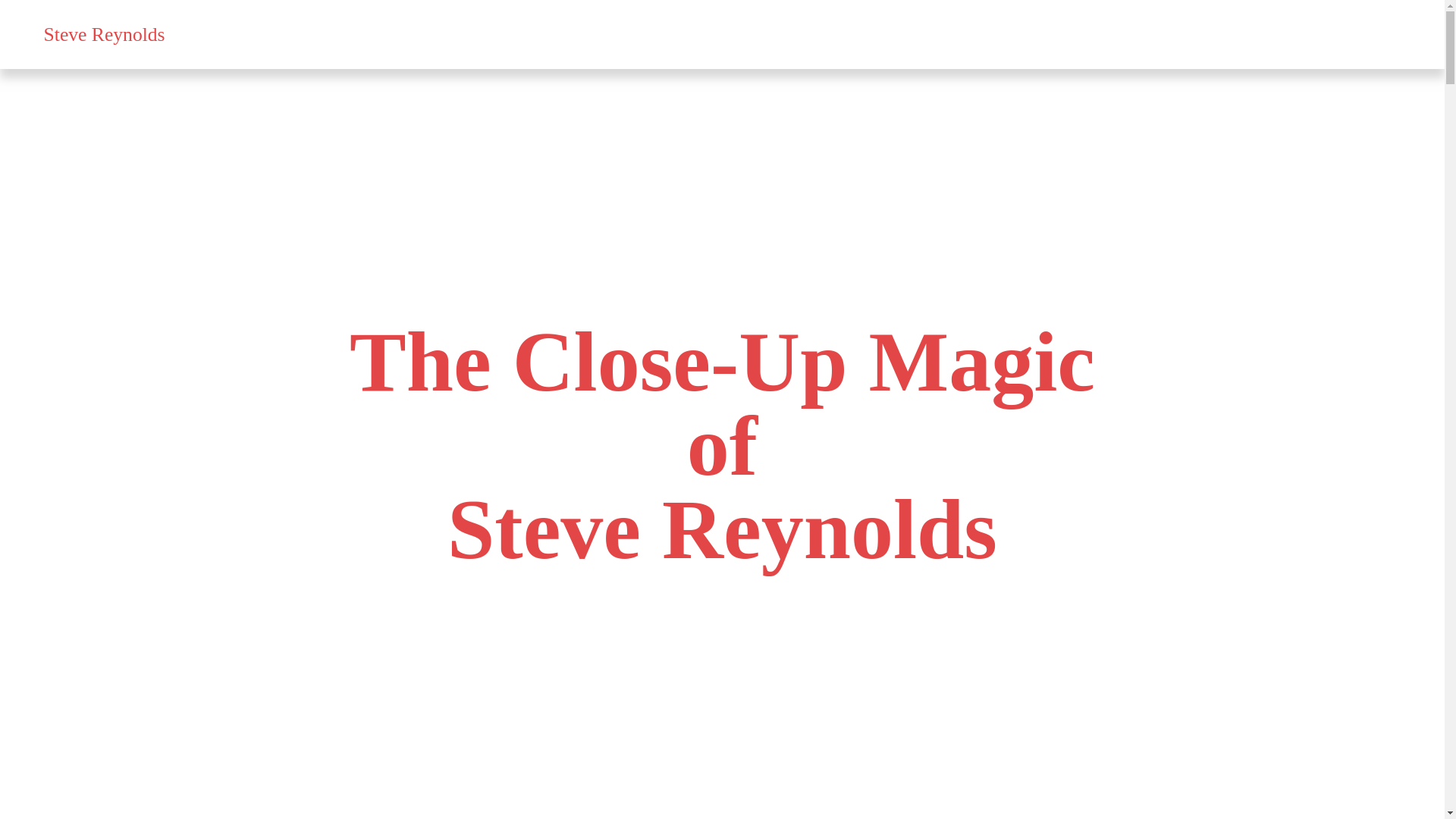 website screenshot of https://stevereynoldsmagician.com/