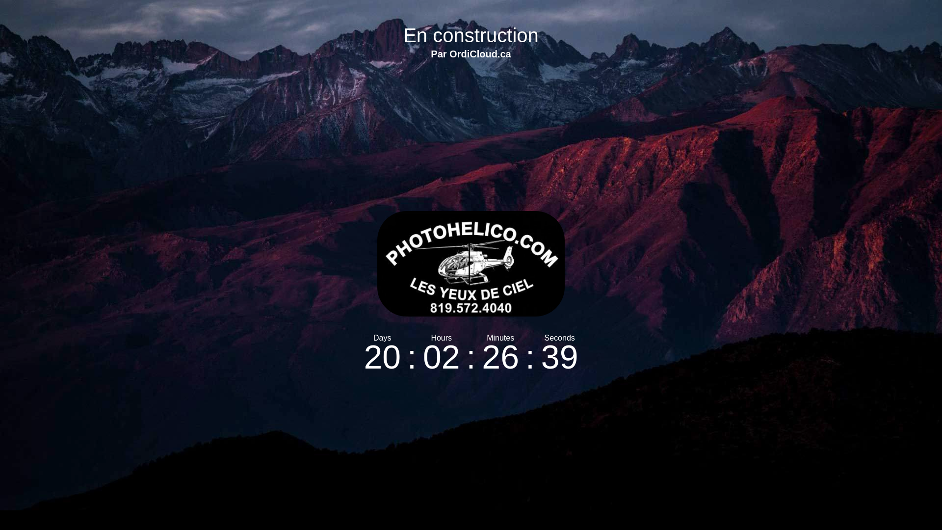 website screenshot of https://photohelico.ca/