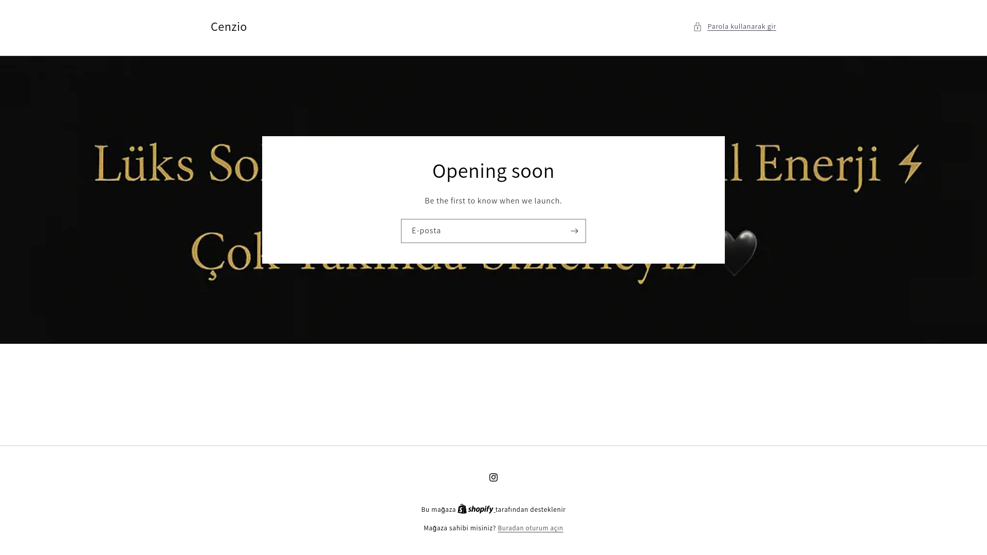 website screenshot of https://cenzio.store/