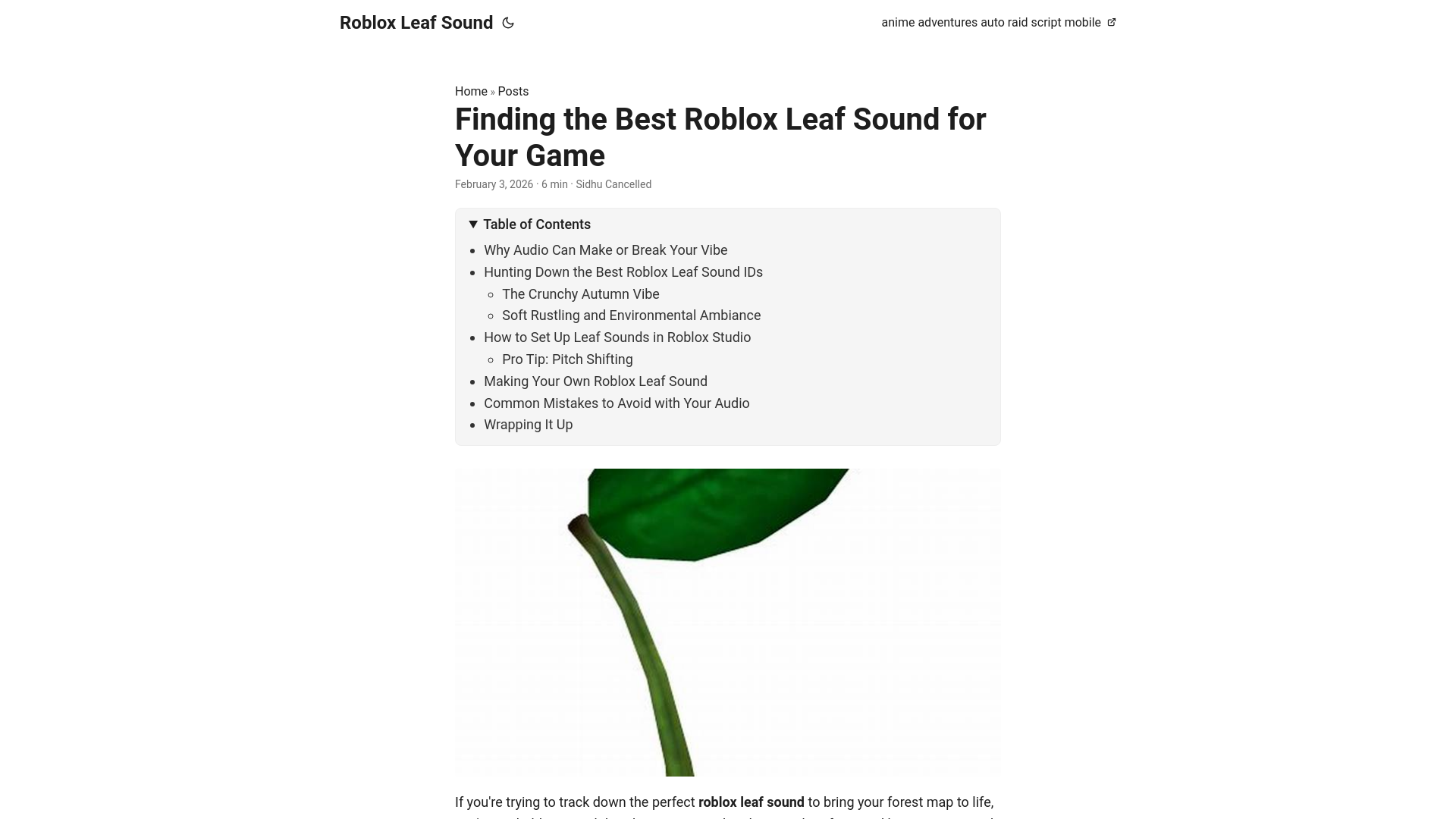website screenshot of https://roblox-leaf-sound.pages.dev/