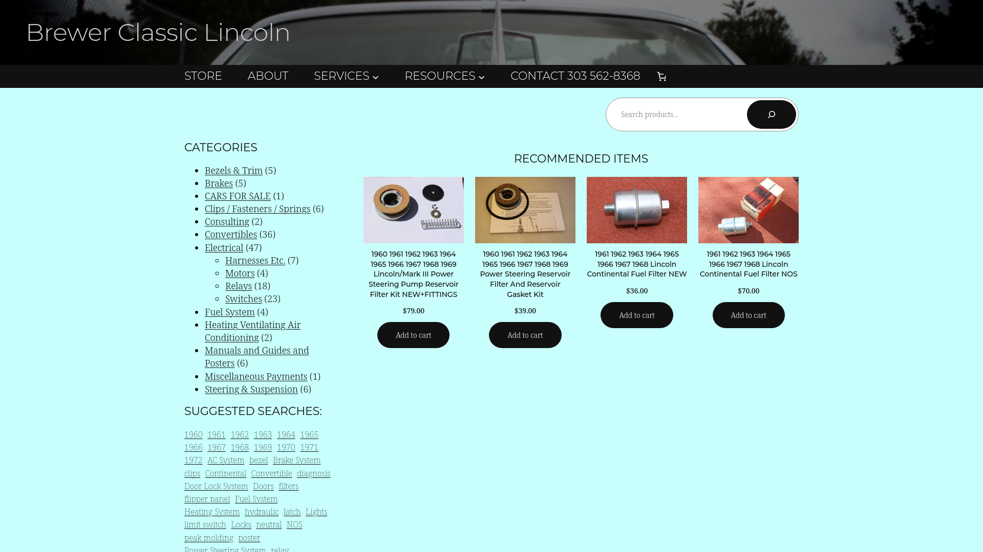 website screenshot of https://lincolnconvertibles.com/