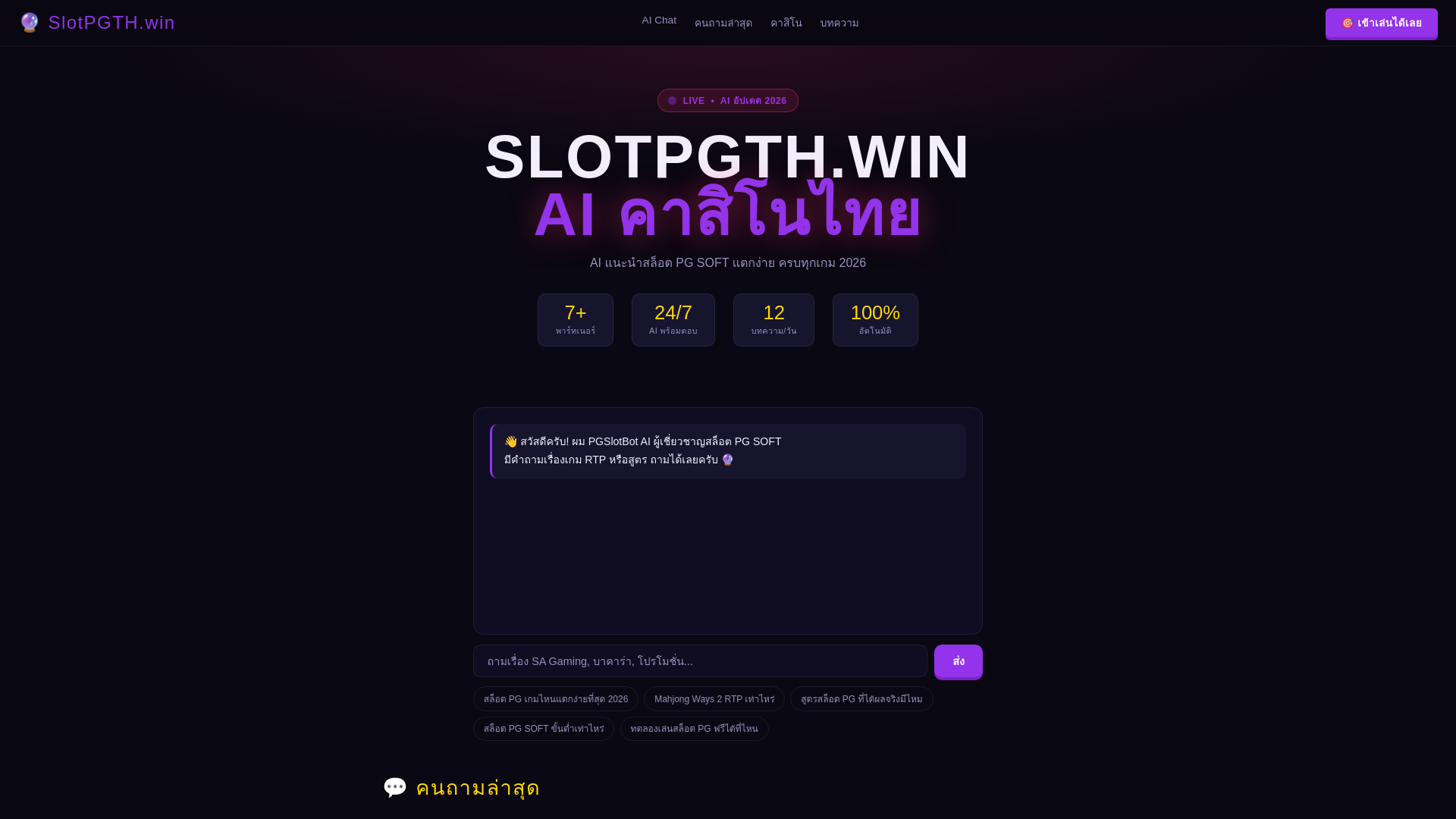 website screenshot of https://slotpgth.win/