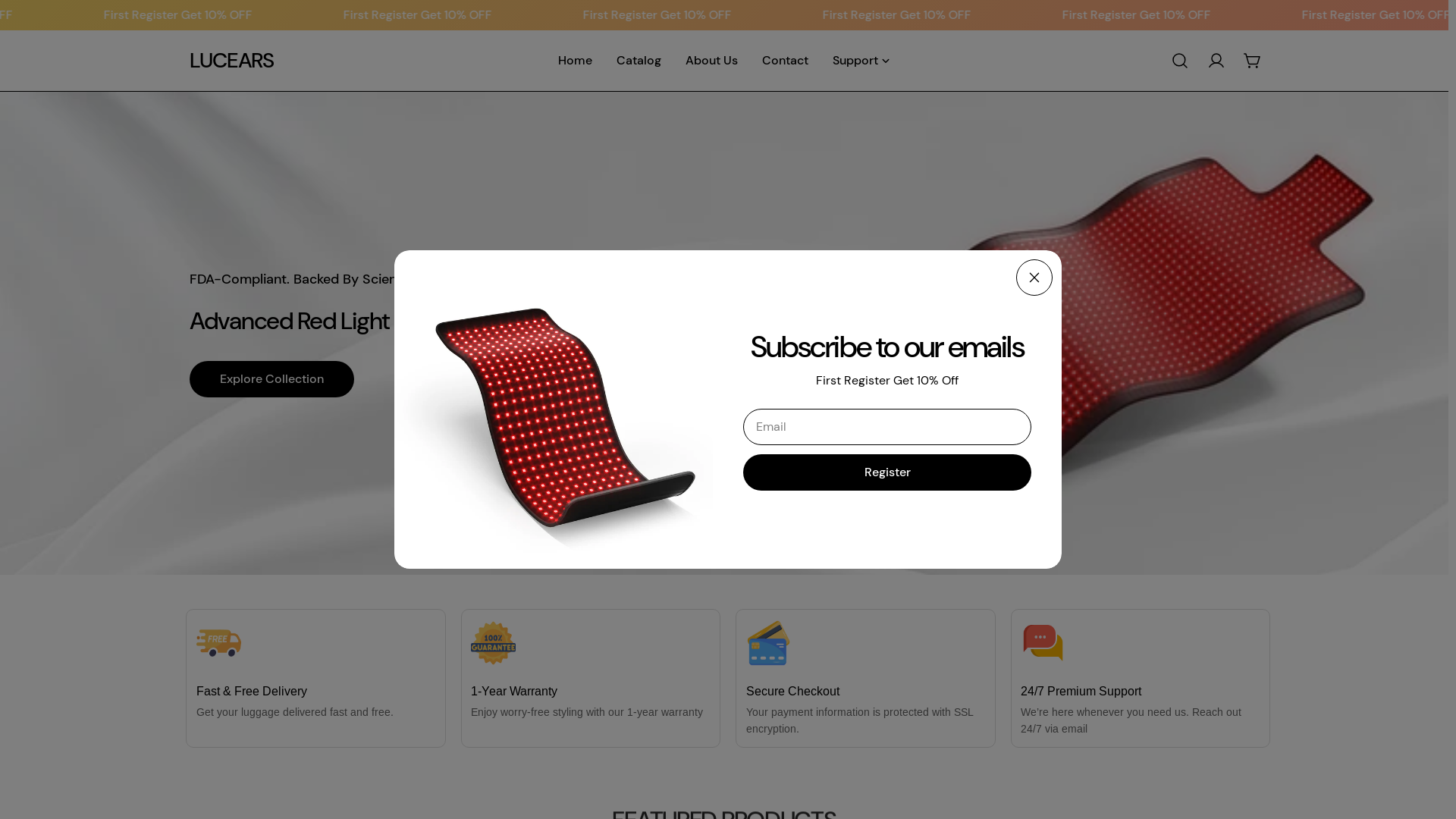 website screenshot of https://lucears.com/