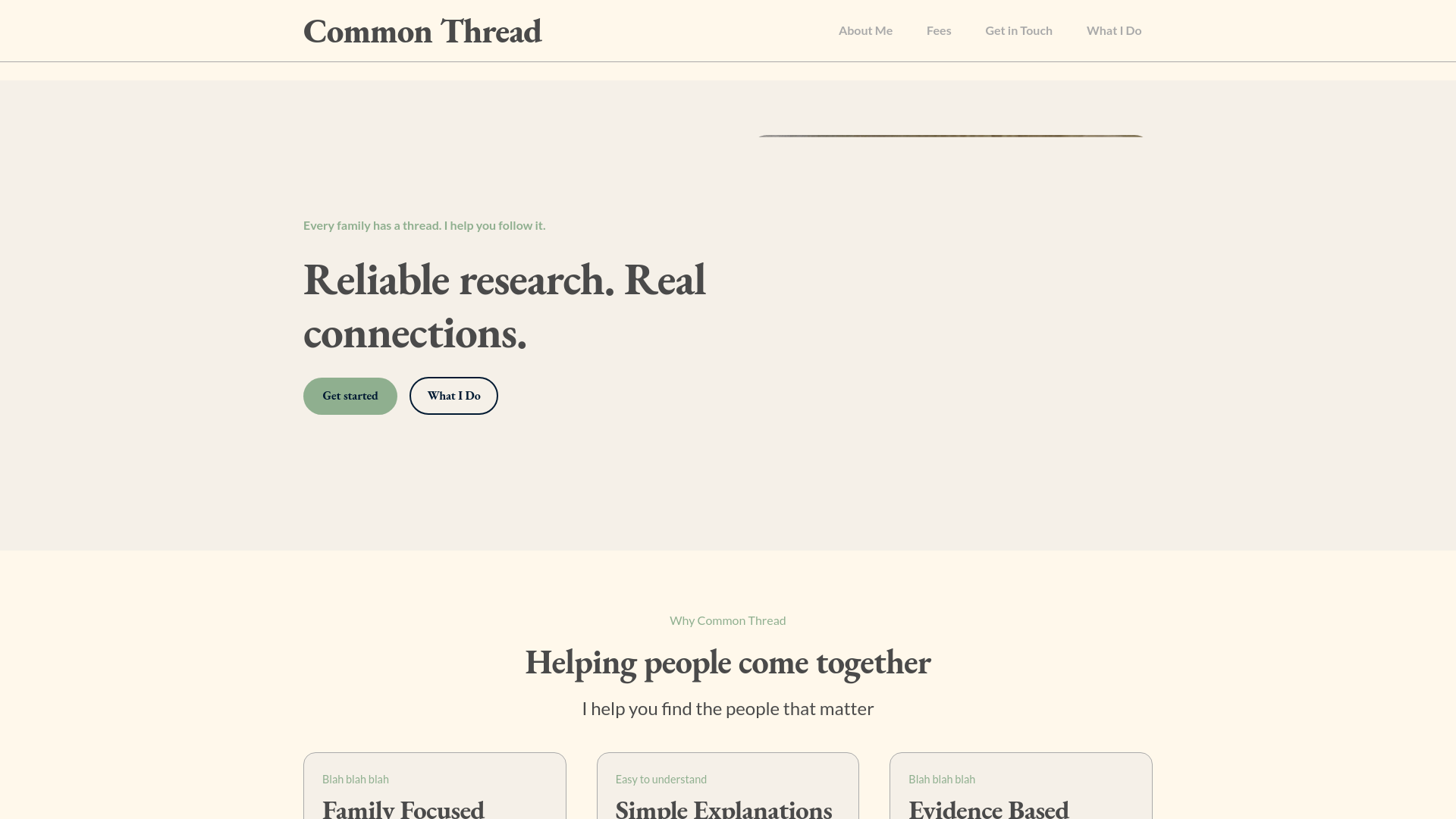 website screenshot of https://commonthreadancestry.uk/