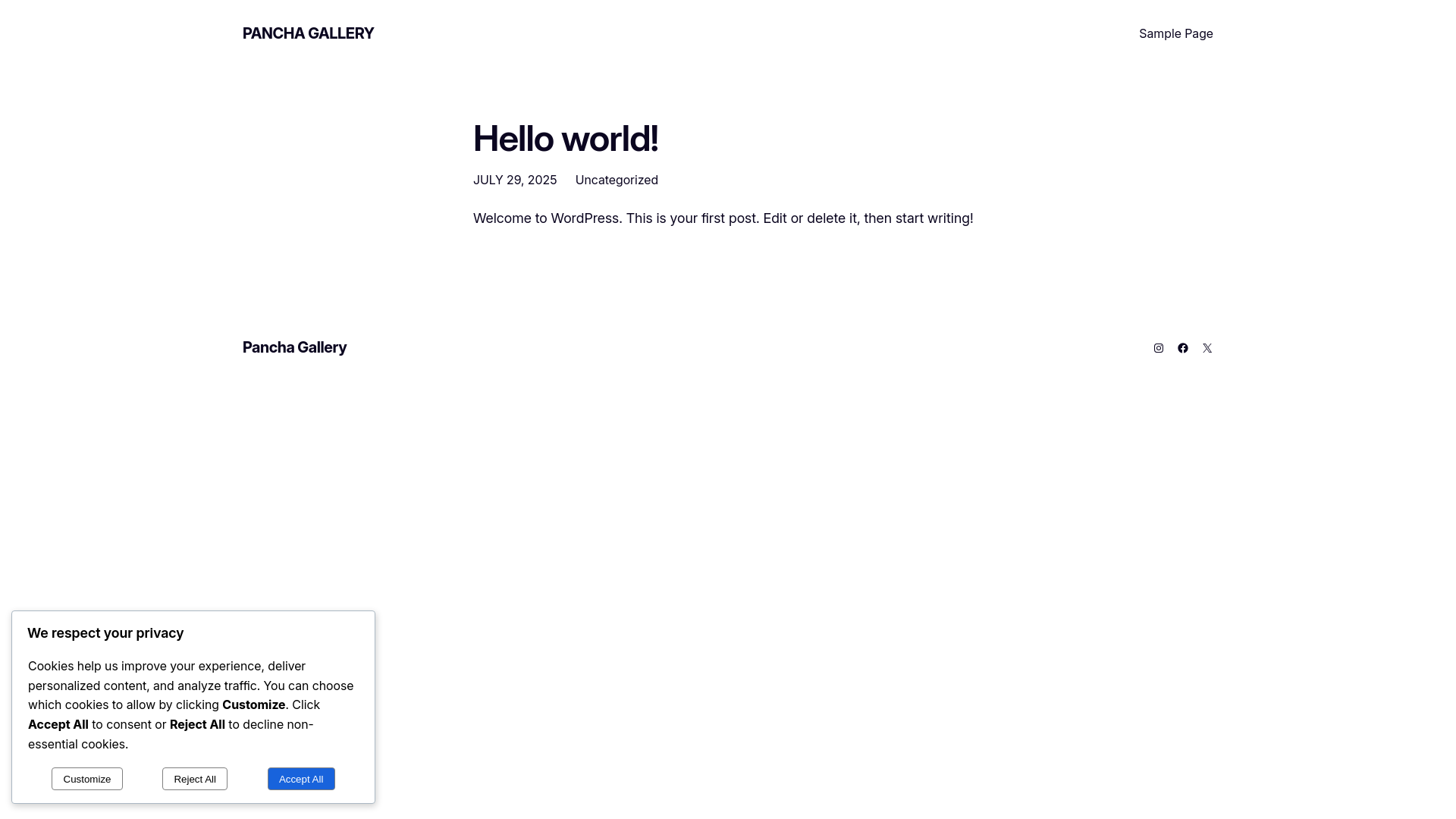 website screenshot of https://panchagallery.art/