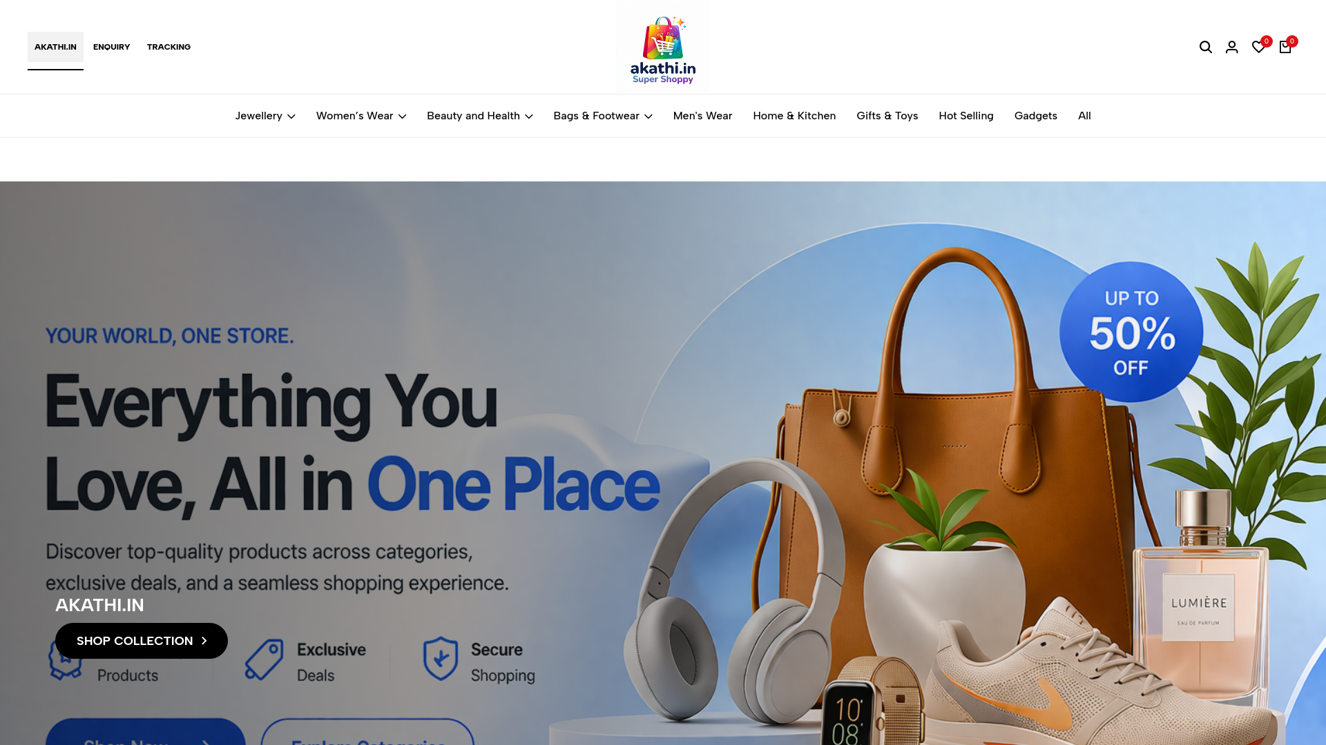 website screenshot of https://akathi.in/