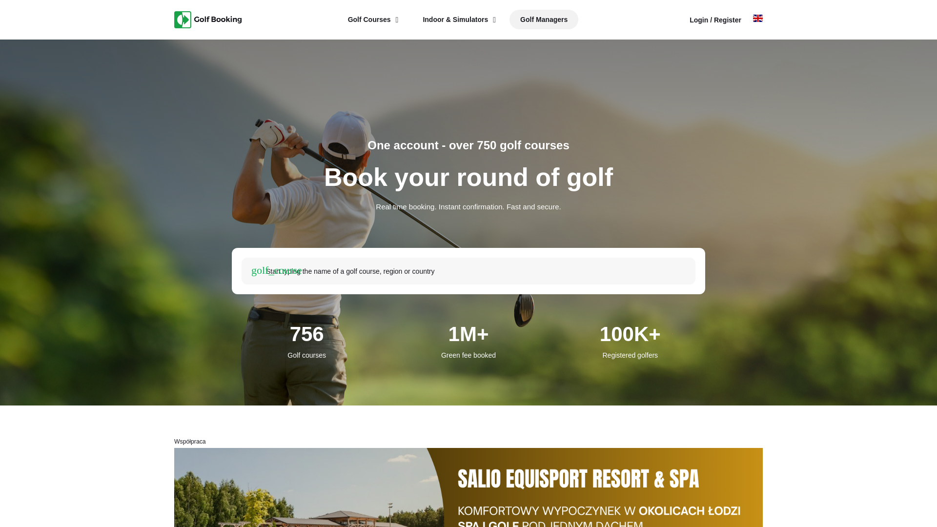website screenshot of https://golf-booking.com/