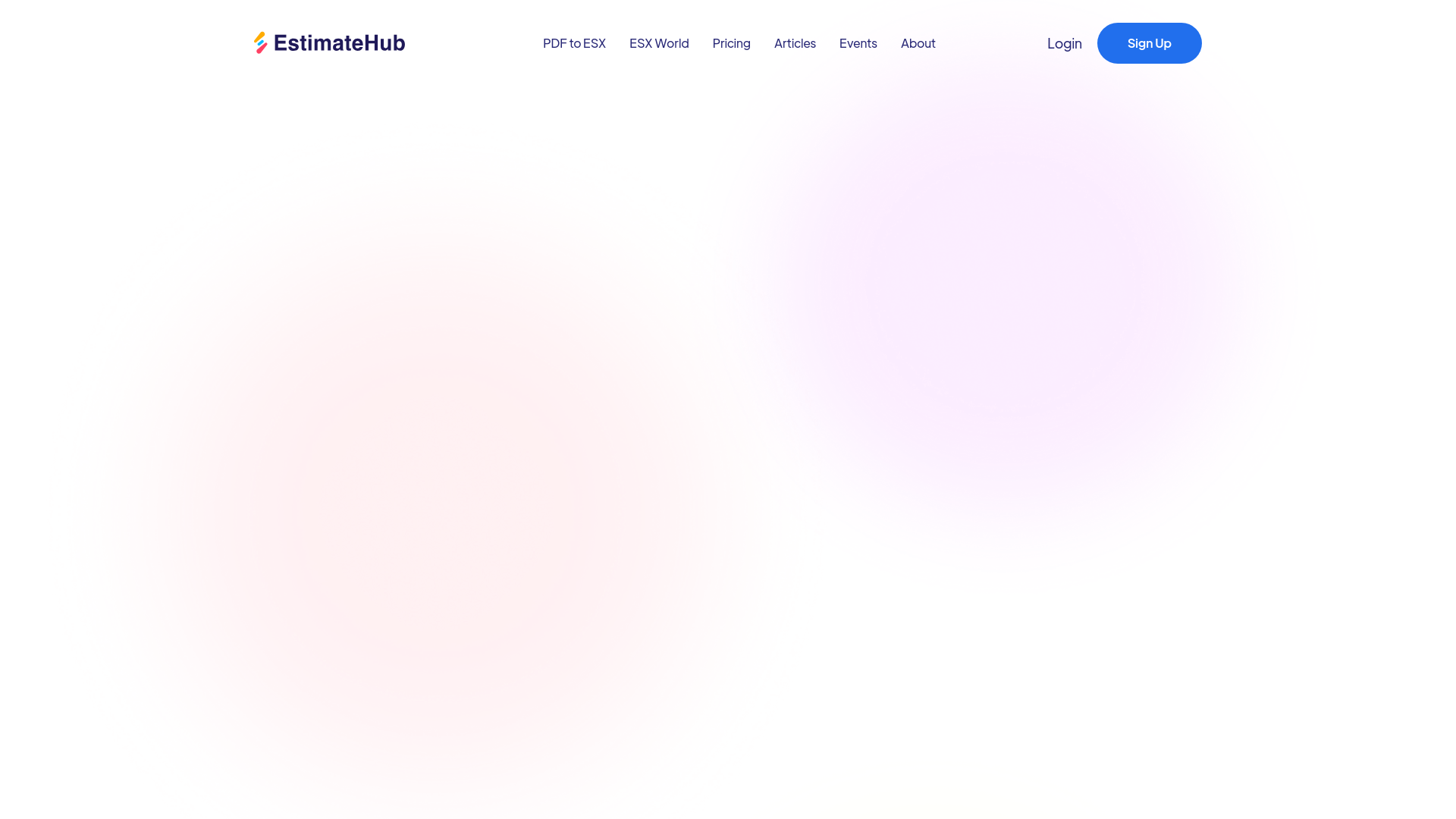 website screenshot of https://estimatehub.co