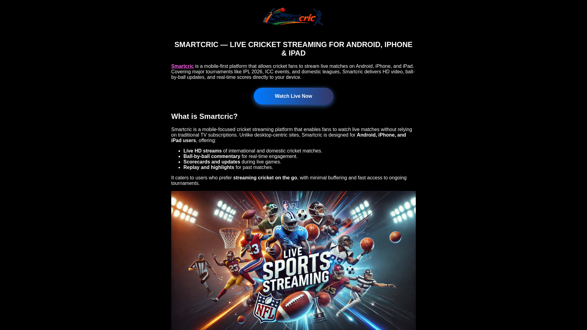 website screenshot of https://smartcric-run.pages.dev/