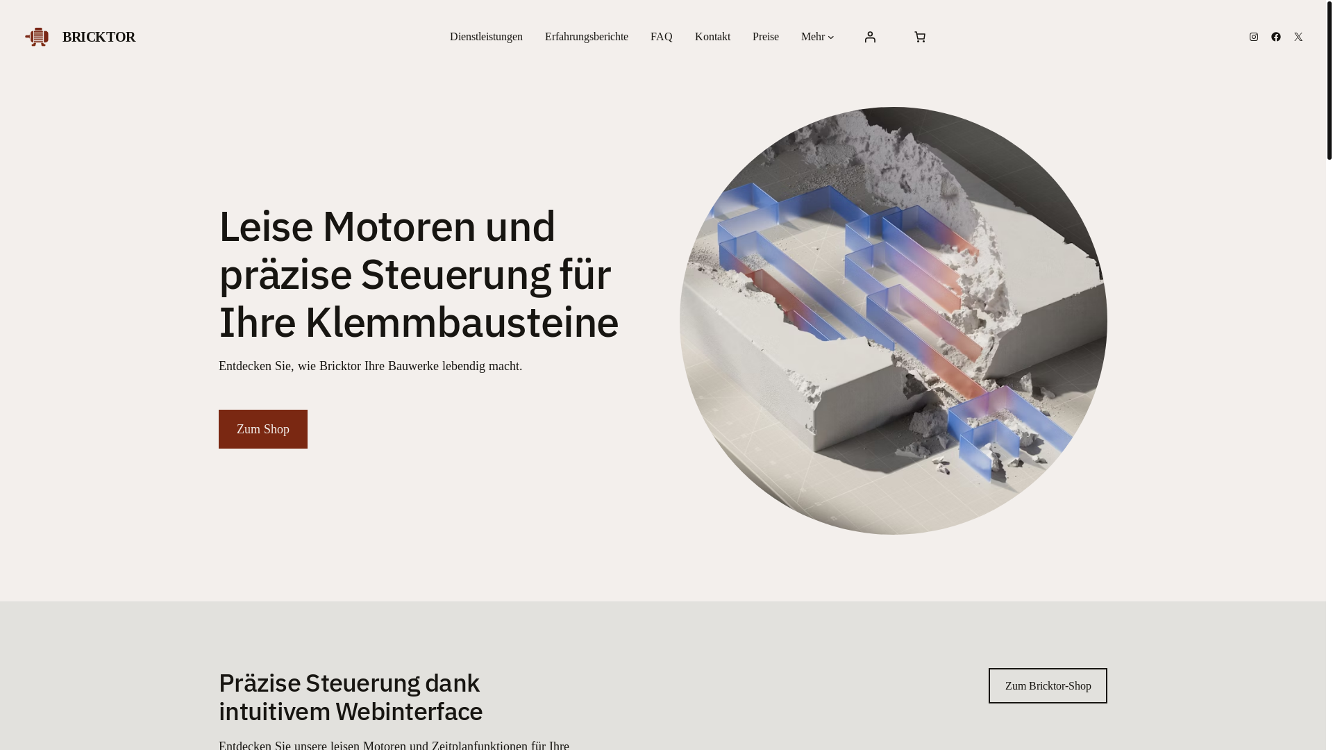 website screenshot of https://bricktor.de/
