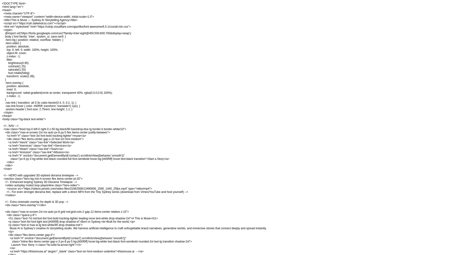 website screenshot of https://musesydney-site.pages.dev/