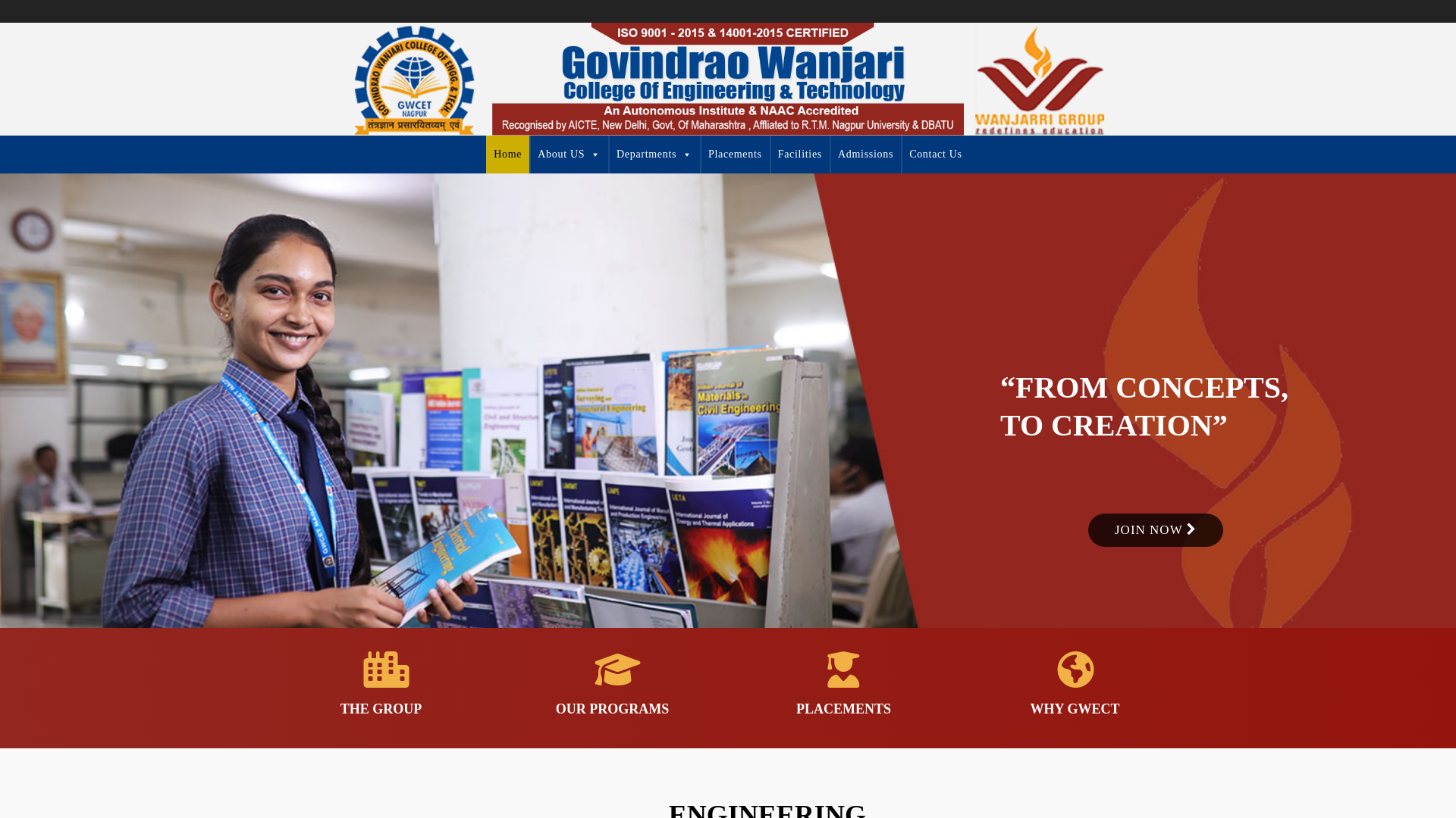 website screenshot of https://gwcet.acesmultimedia.in/