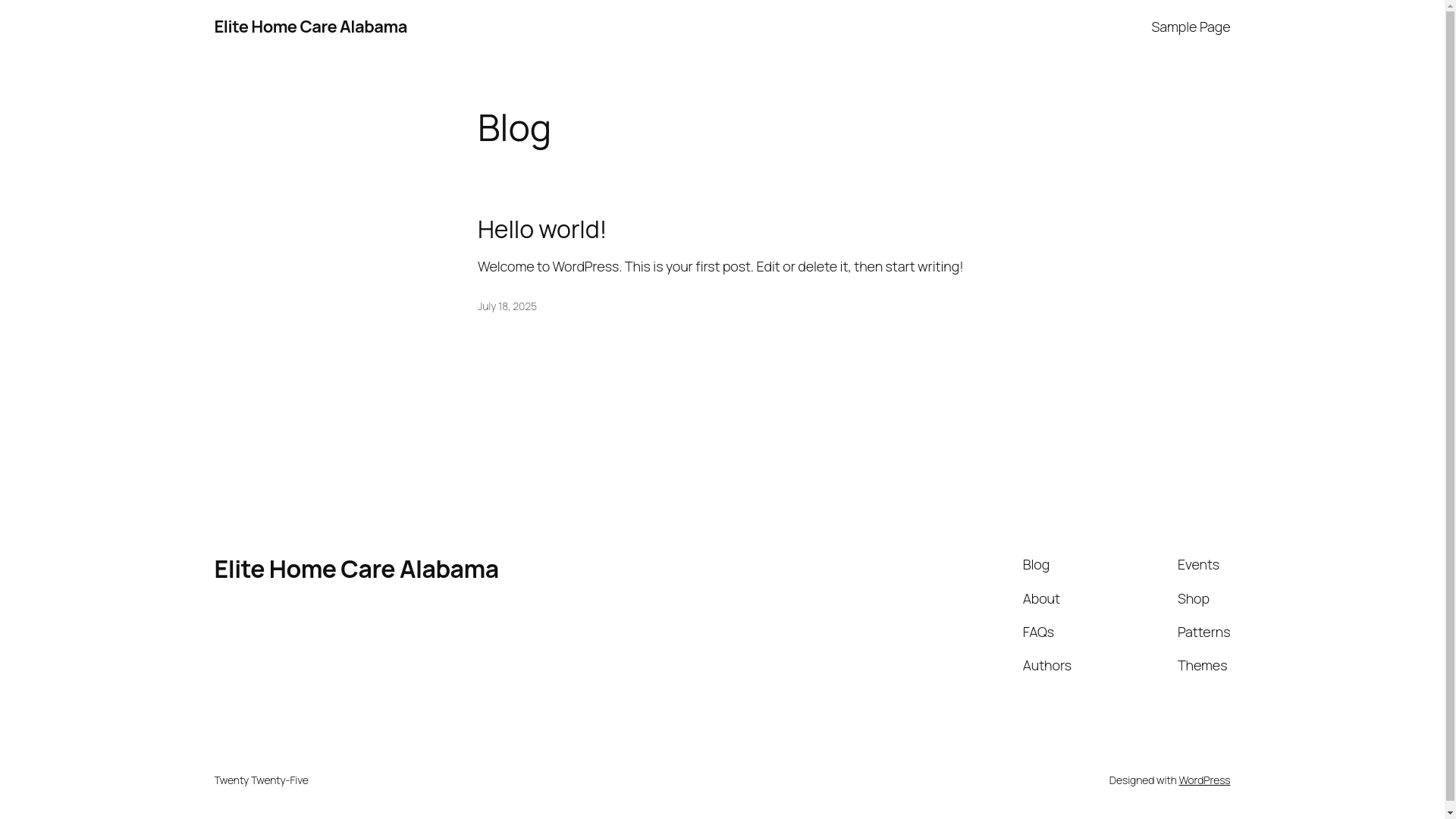 website screenshot of https://elitehomecarealabama.com/