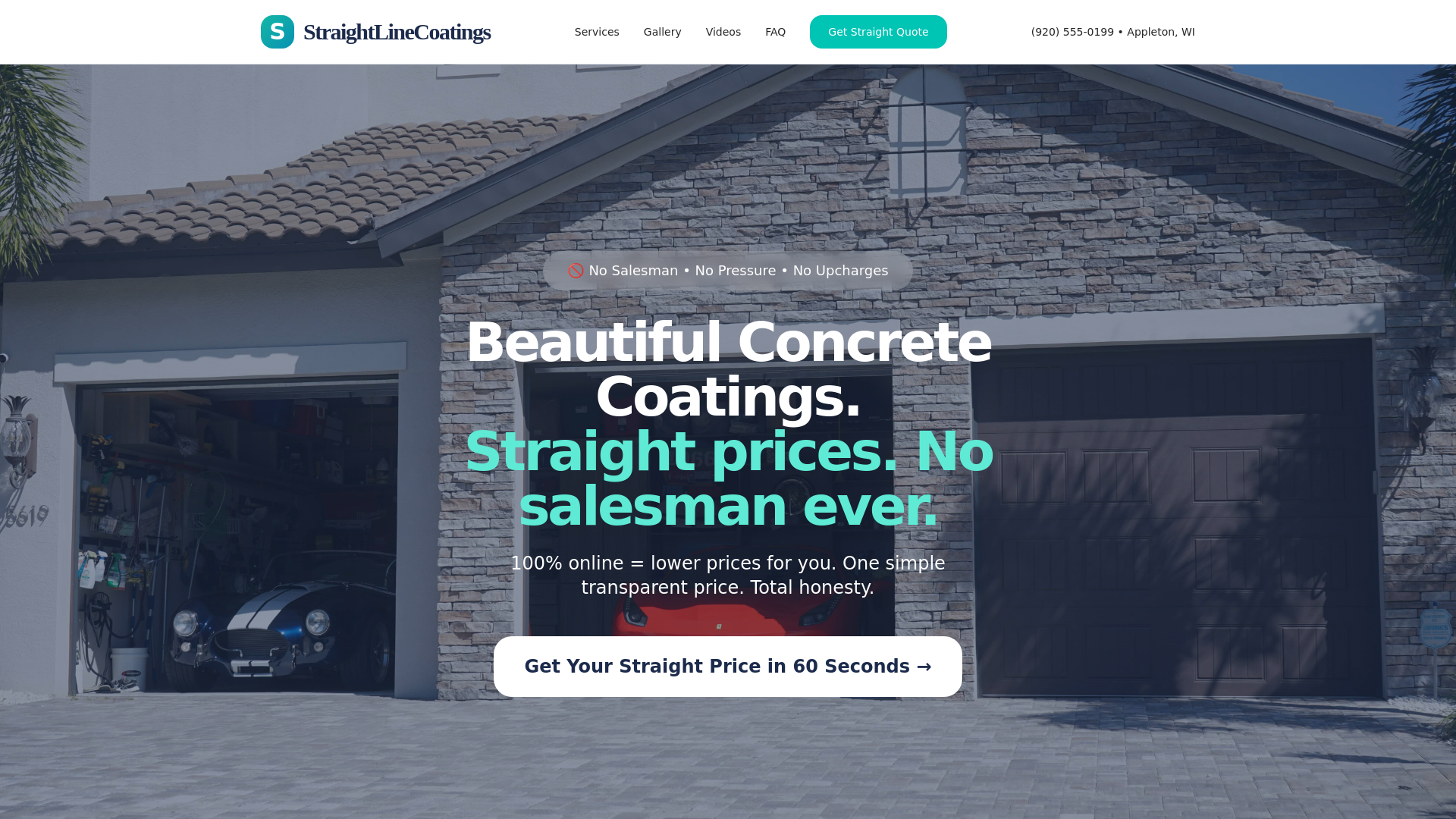 website screenshot of https://straightlinecoatings.pages.dev/