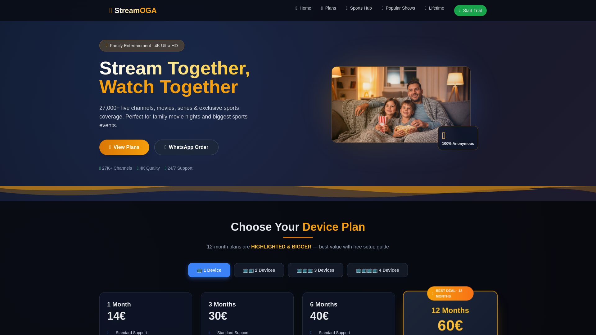 website screenshot of https://streamoga.com