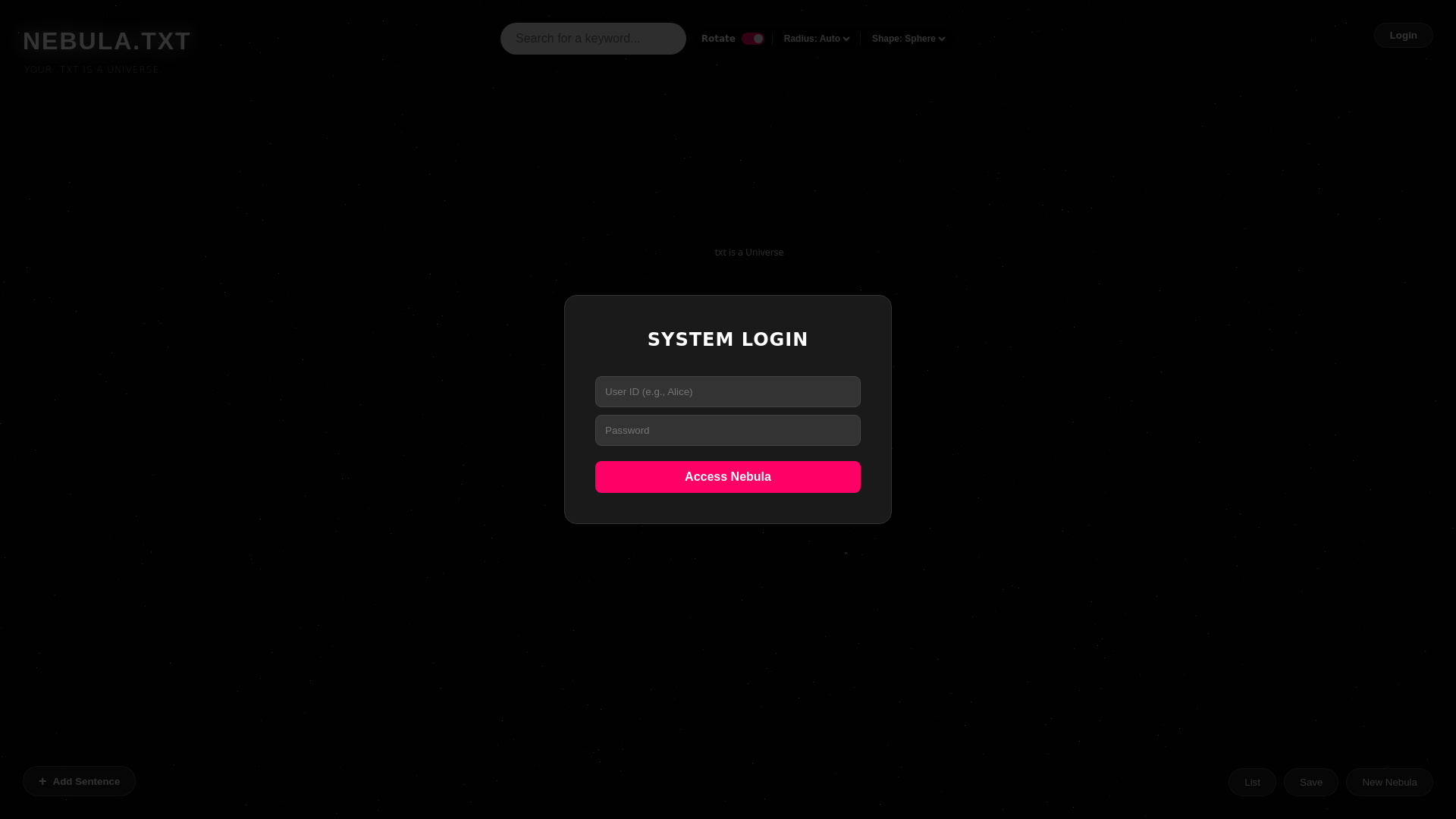 website screenshot of https://nebula-txt.pages.dev/
