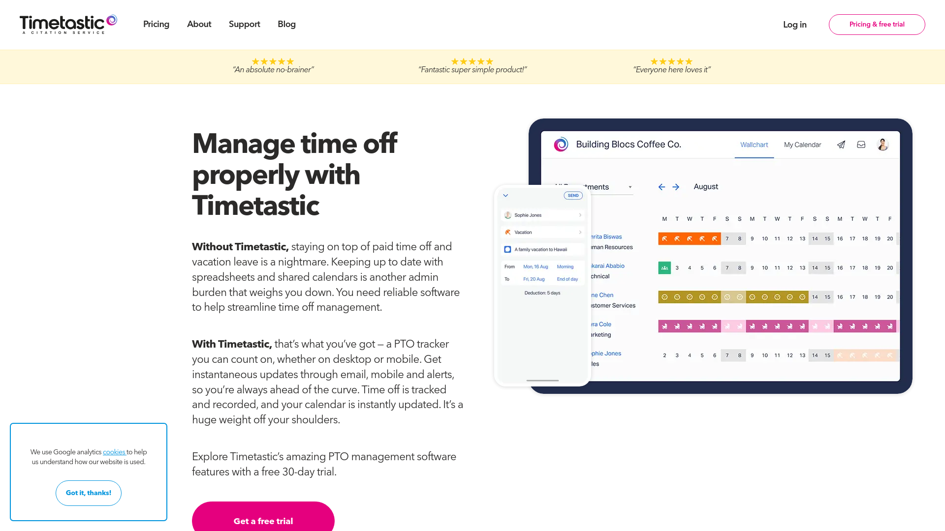 website screenshot of https://timetastic-us.pages.dev/