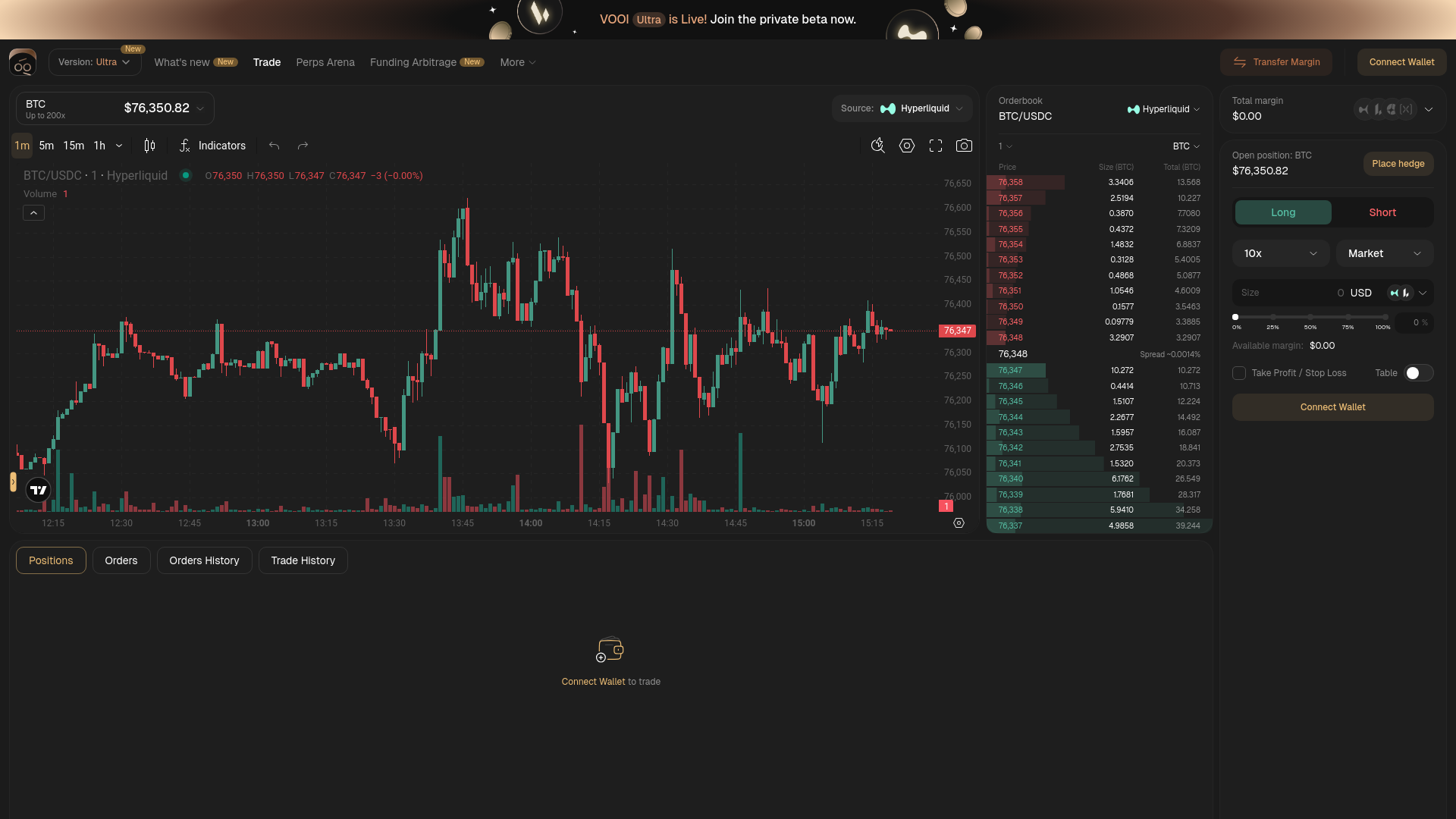 website screenshot of https://ultra.vooi.io/
