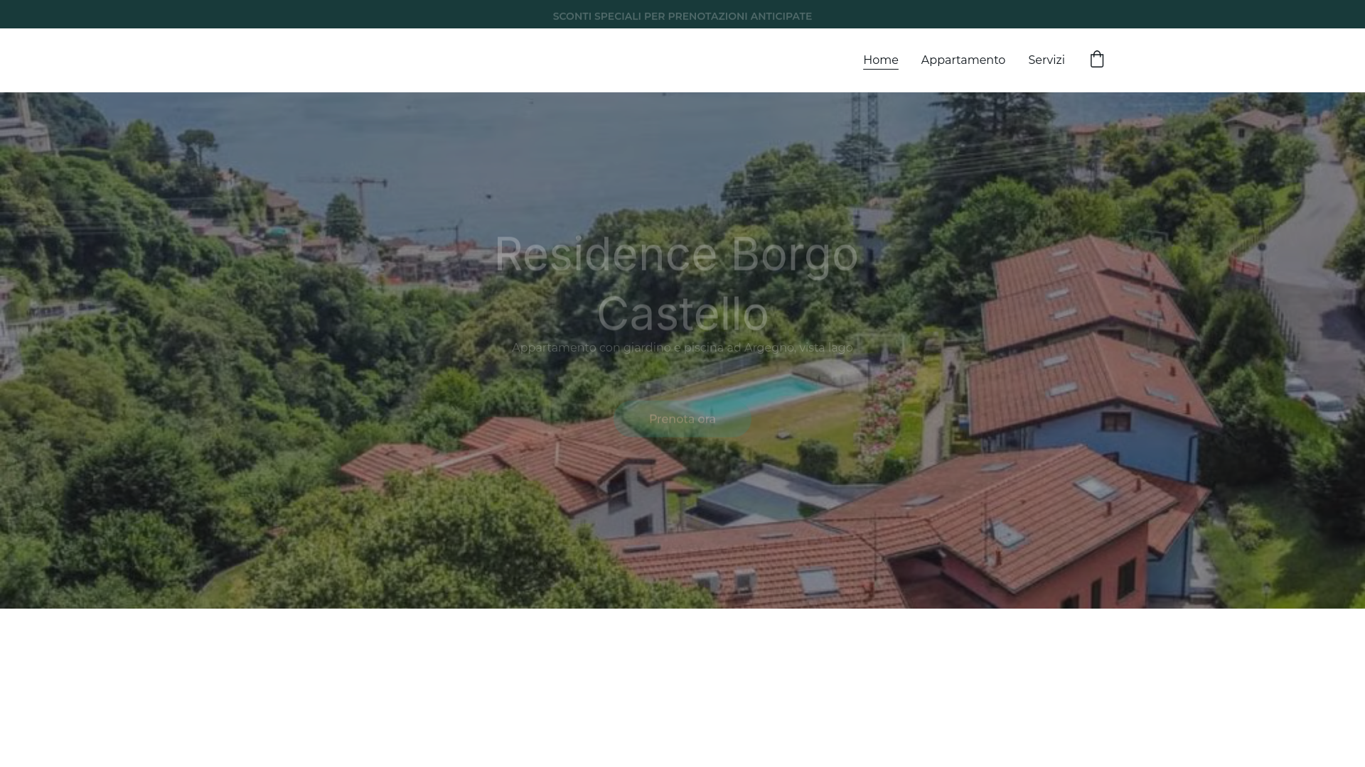 website screenshot of https://residenceborgocastello.com