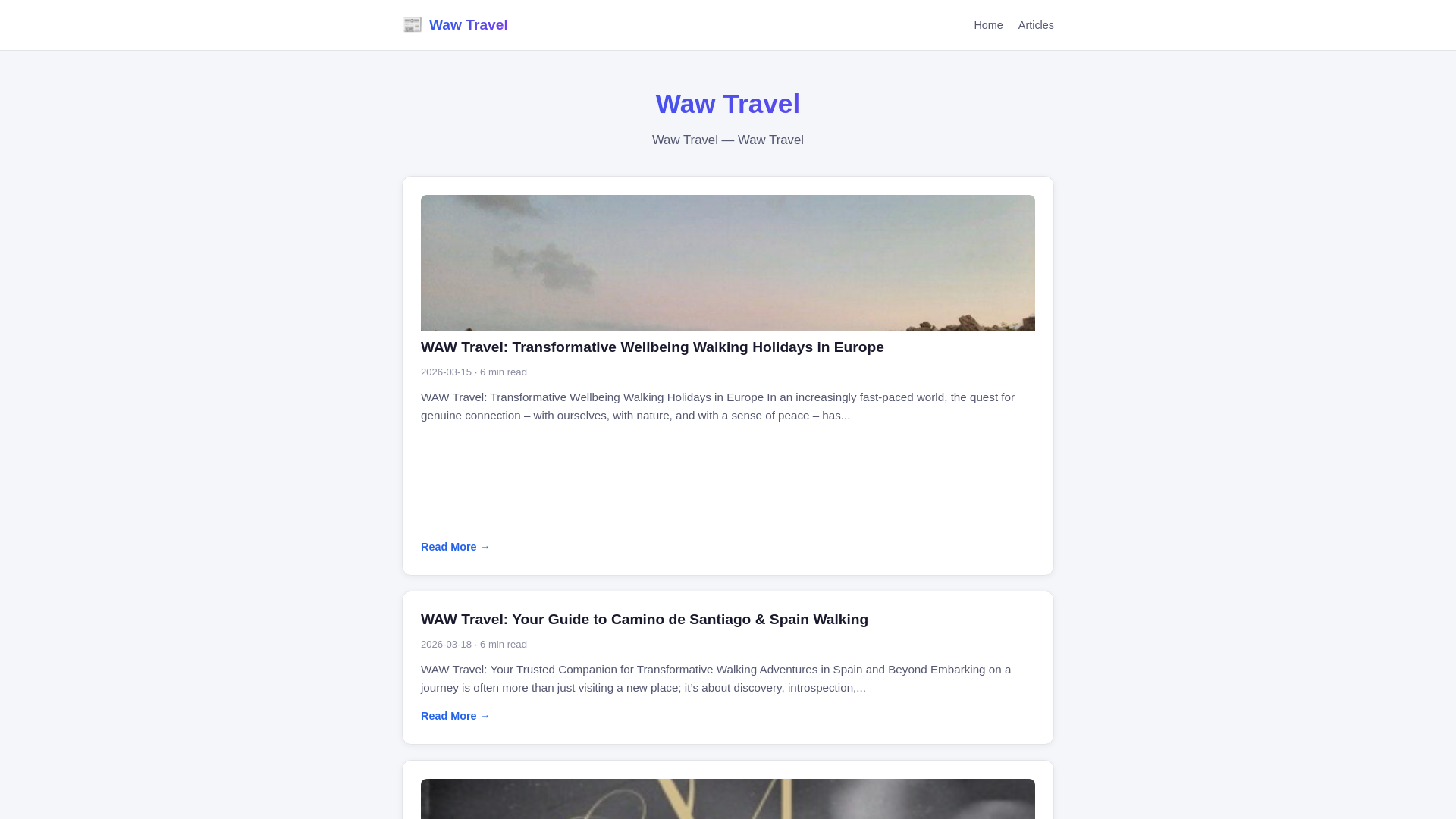website screenshot of https://waw-travel.pages.dev/