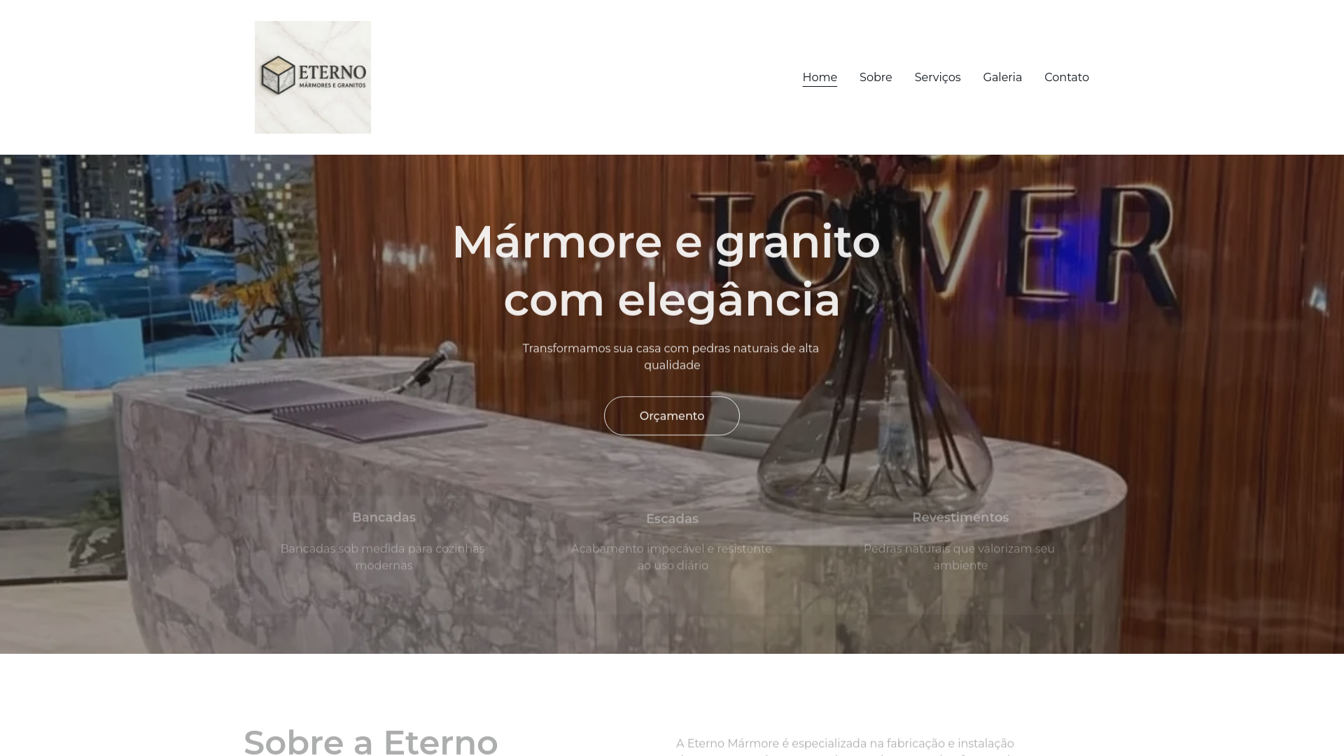 website screenshot of https://eternomarmore.com/