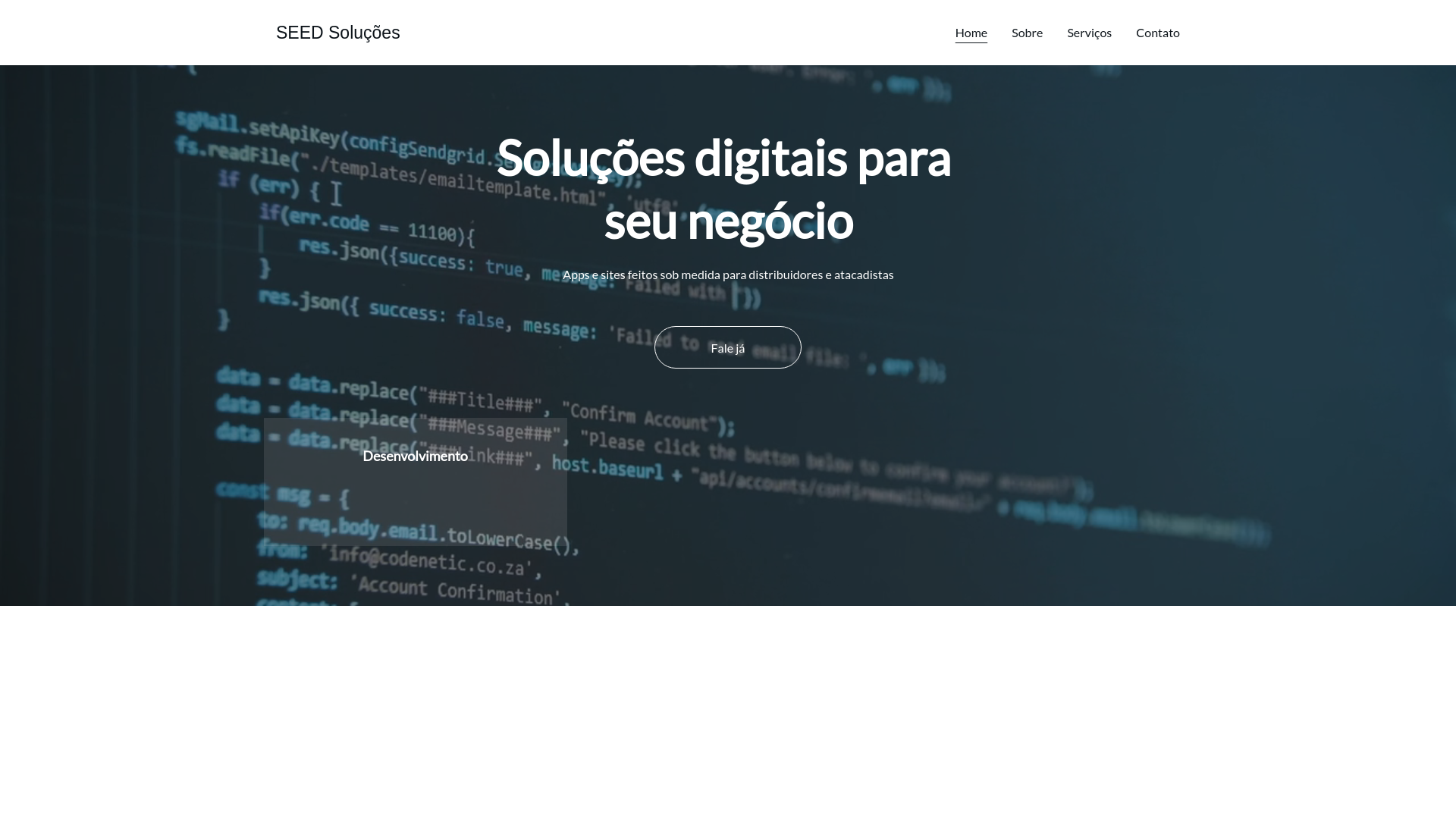 website screenshot of https://seedsolucoes.com.br/