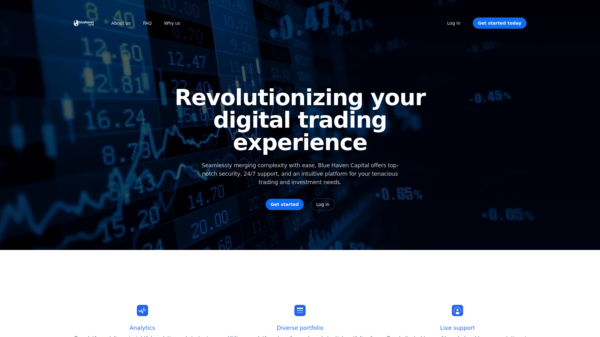 website screenshot of https://bluehavencapital.online/