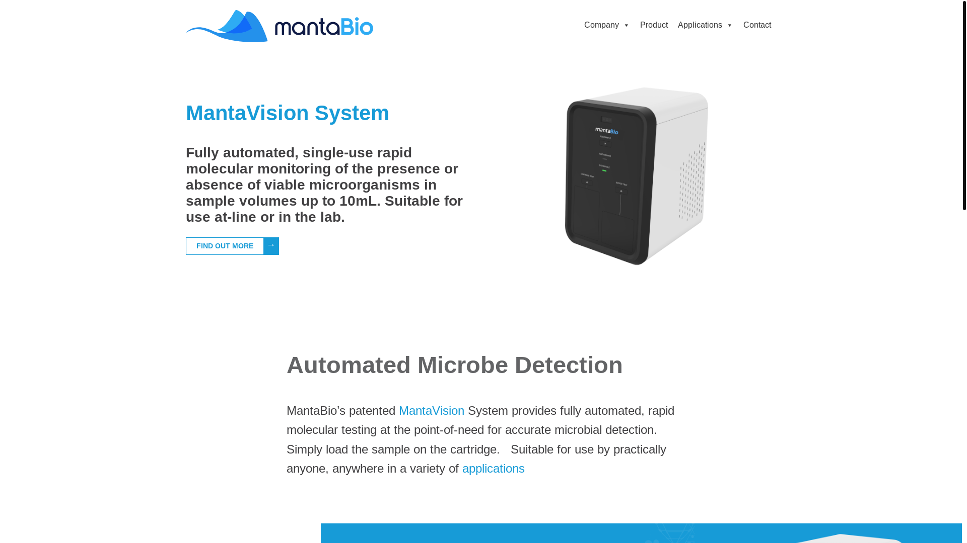 website screenshot of https://learnmantabio.com/