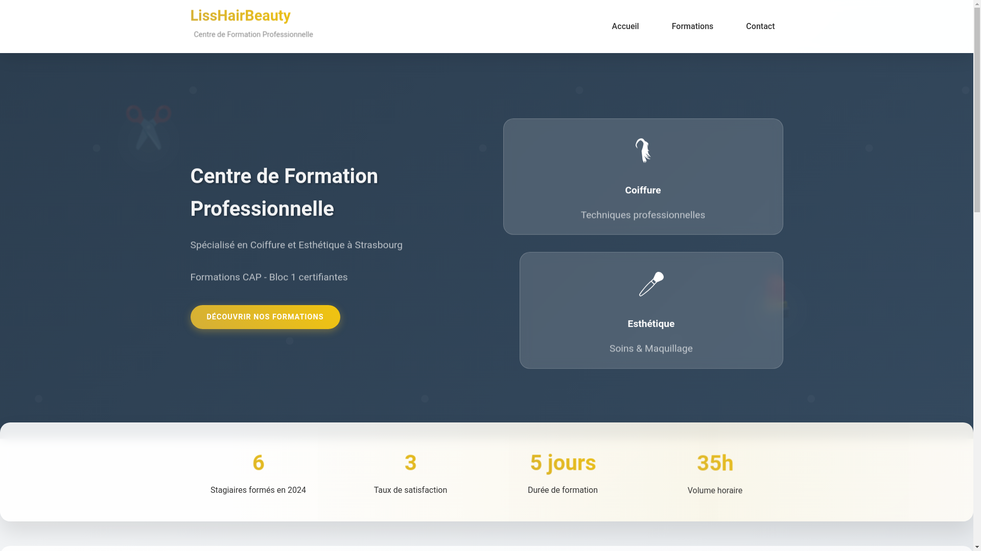 website screenshot of https://lisshairbeauty.fr/