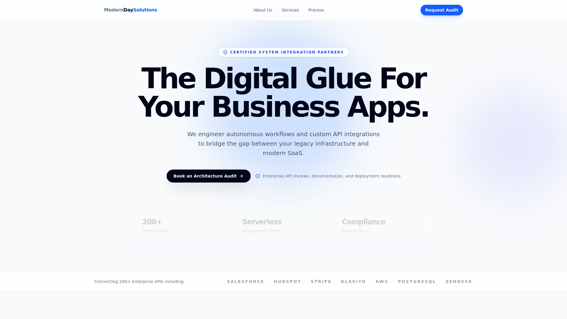 website screenshot of https://moderndaysolutions.agency/