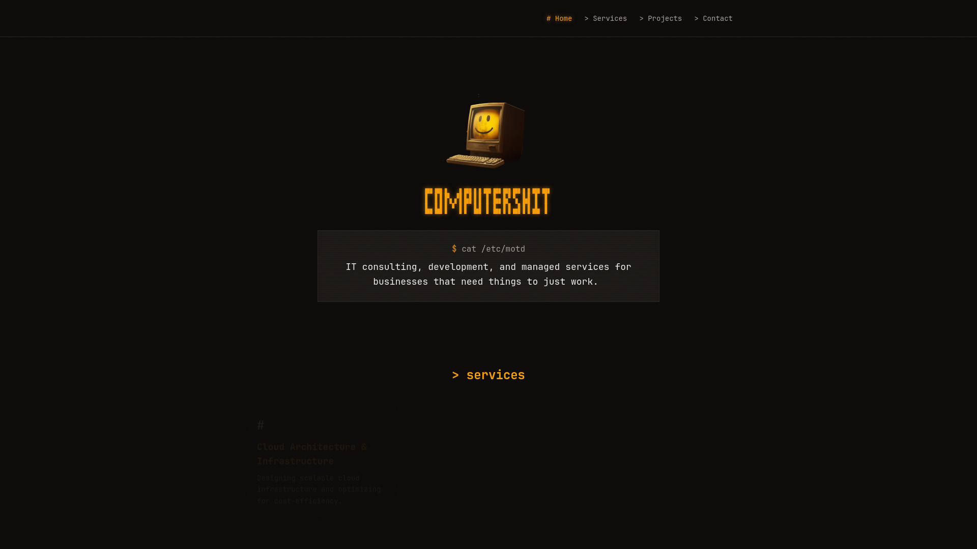 website screenshot of https://computershit-net.pages.dev/