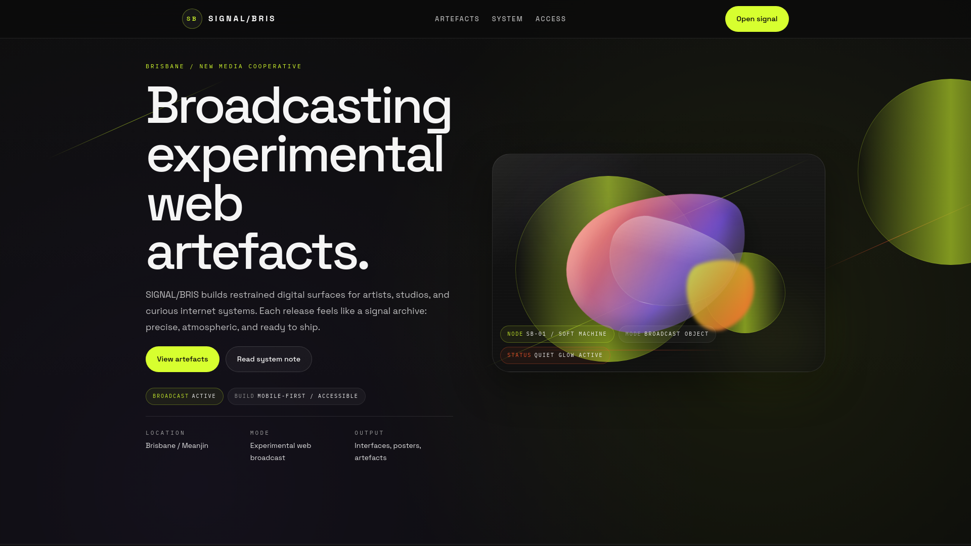 website screenshot of https://bris-art-collective.pages.dev/