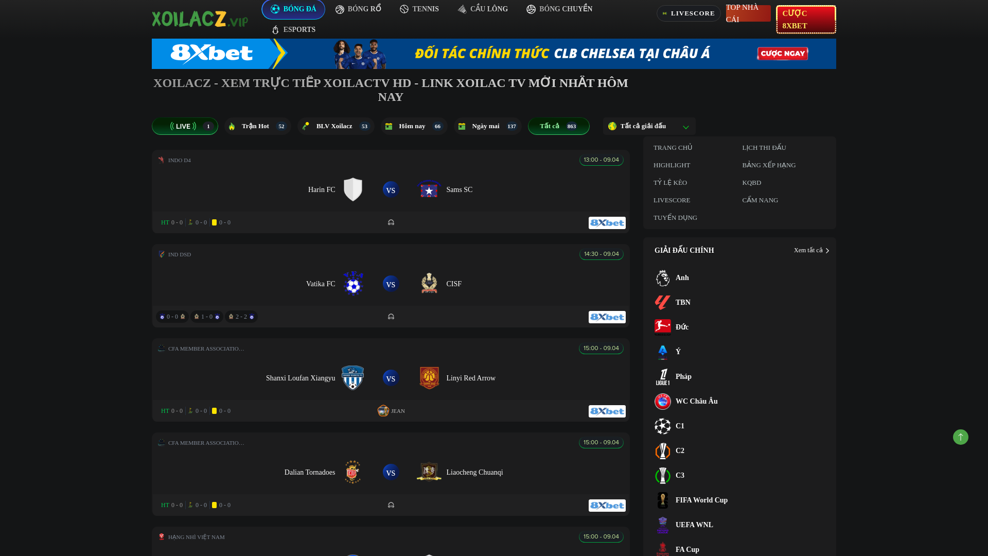 website screenshot of https://xoilaczzzu.tv