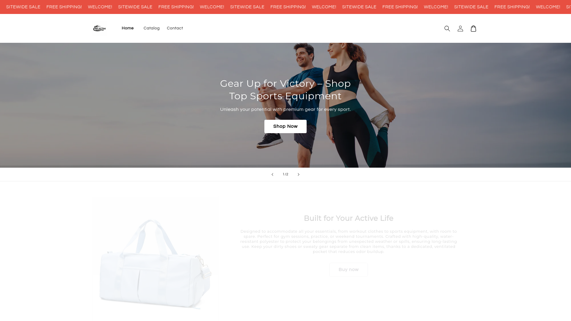 website screenshot of https://getactiveessentials.store