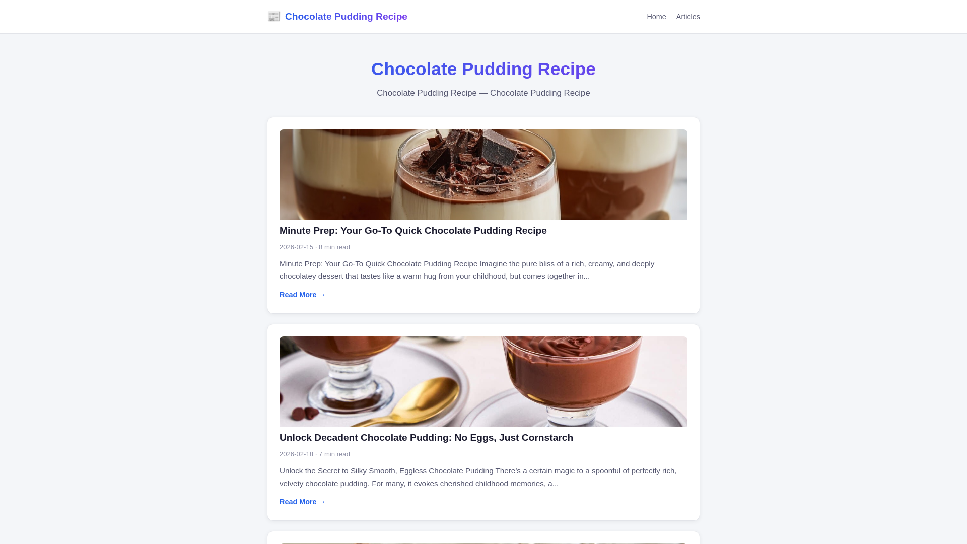 website screenshot of https://chocolate-pudding-recipe.pages.dev/
