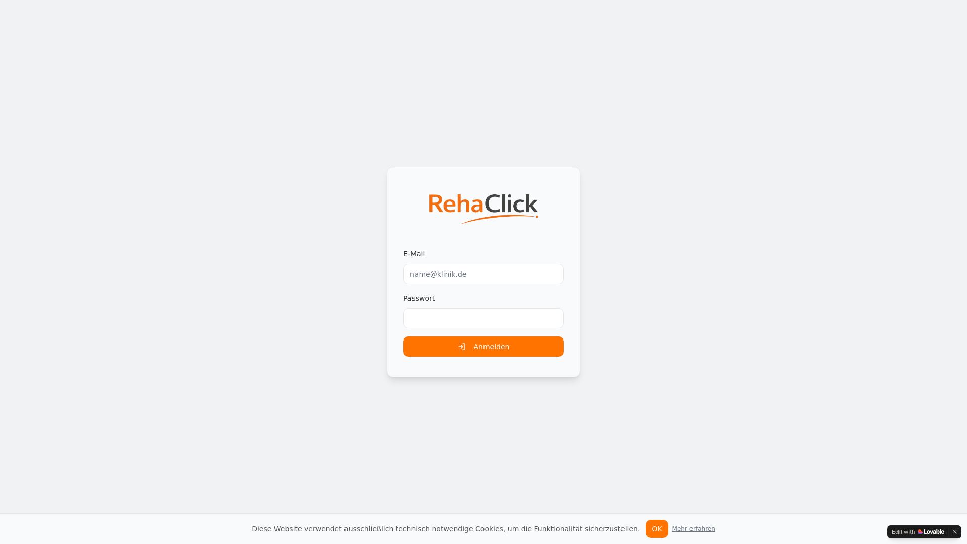 website screenshot of https://rehaclick.com/