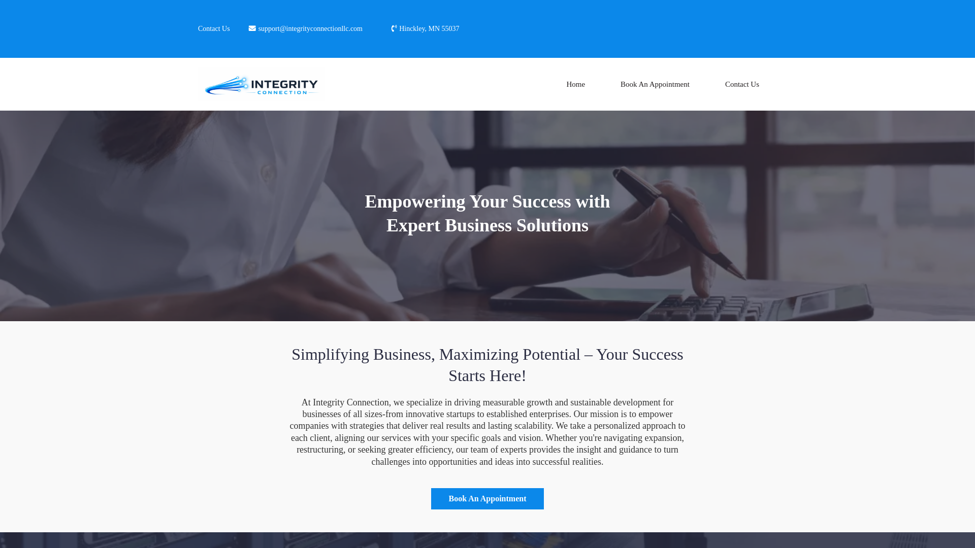 website screenshot of https://integrityconnectionllc.com/