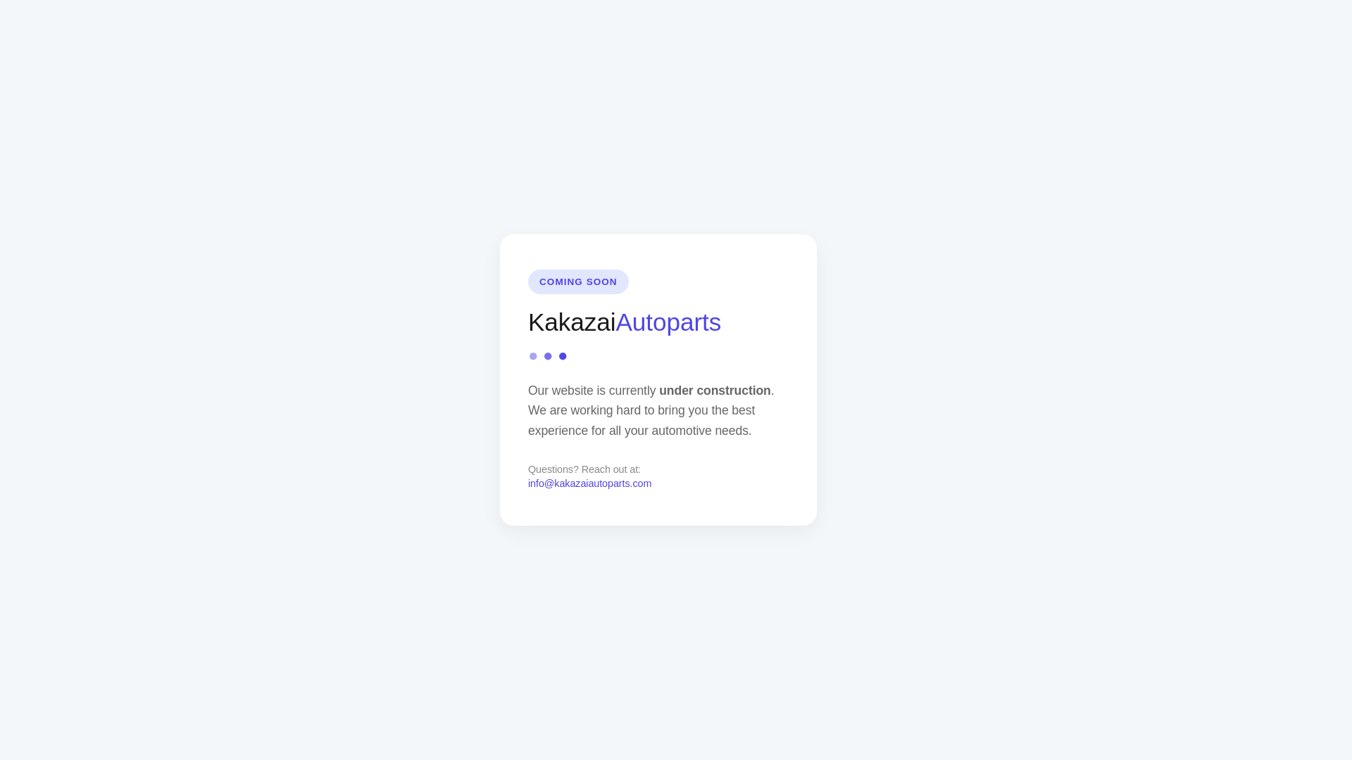 website screenshot of https://kakazaiautoparts.com