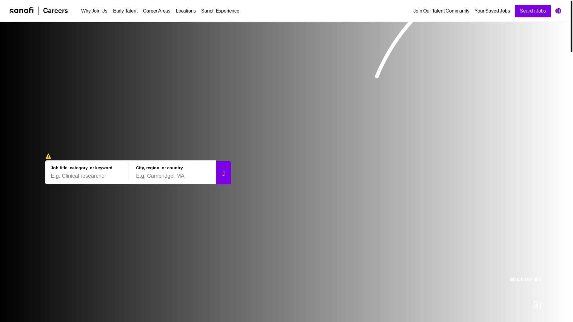 website screenshot of https://jobs.sanofi.com/